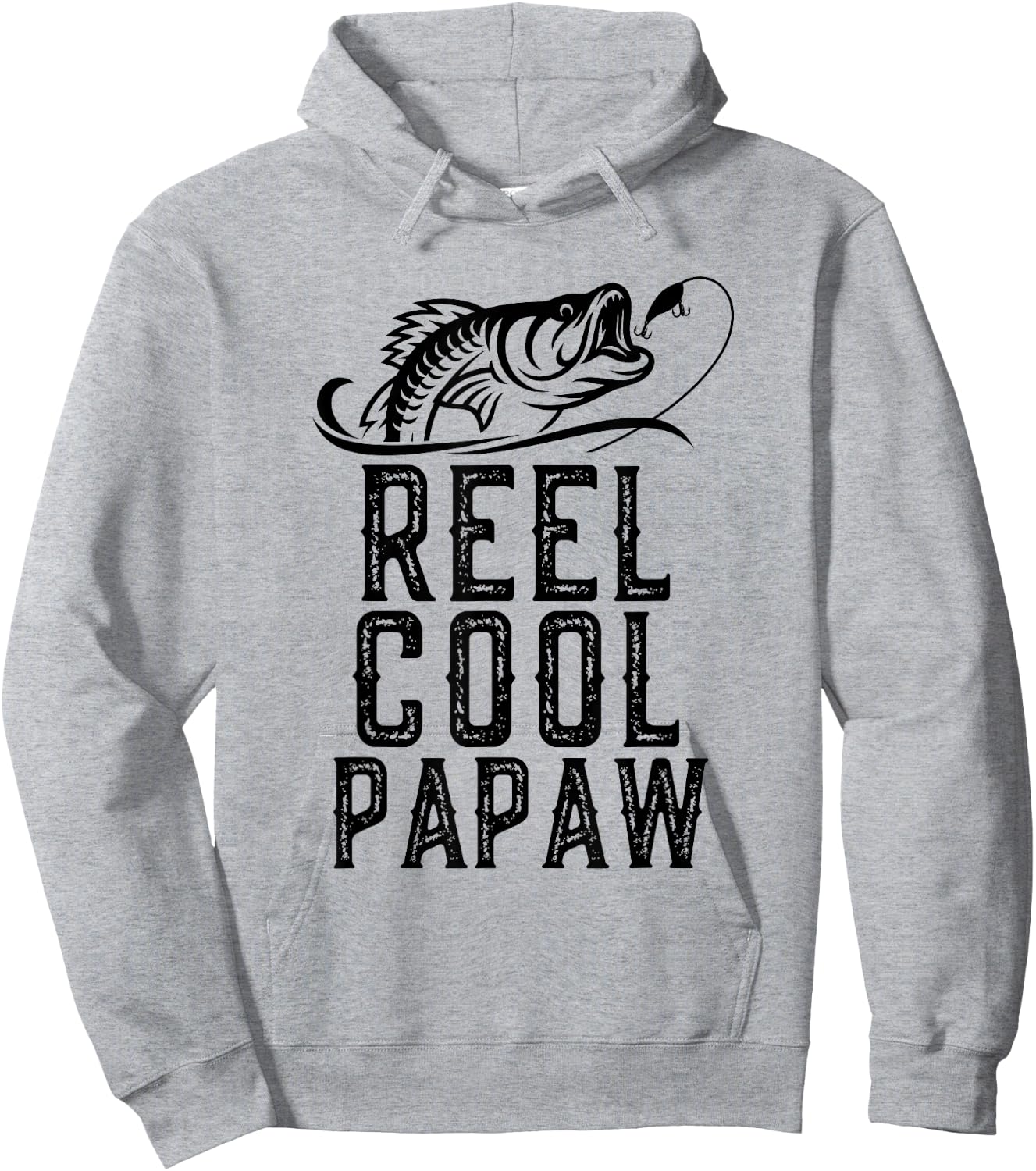 Reel Cool Papaw Fishing Fisherman Funny Grandpa Retro Hoodie - Hoodie | Ash
