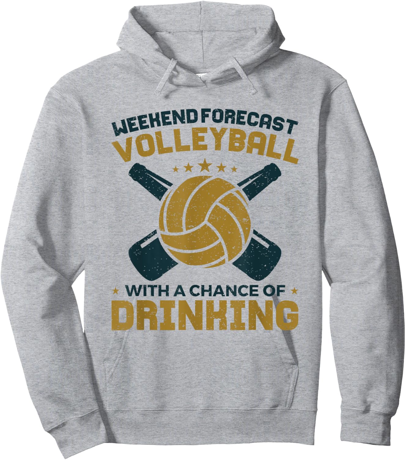 Funny Weekend Forecast Volleyball With Chance of Drinking Hoodie - Hoodie | Ash