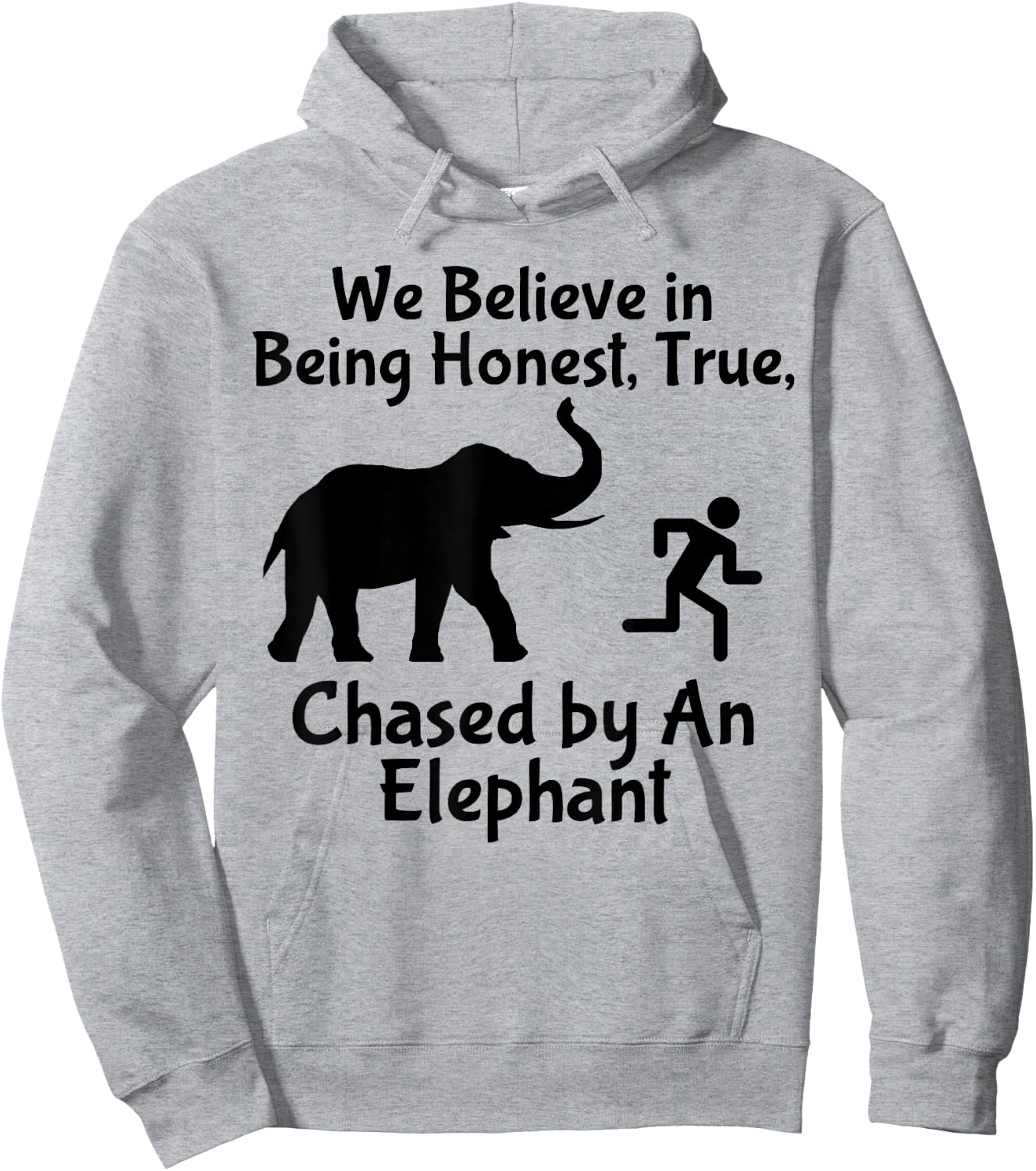 LDS Funny Chased by an Elephant Mormon Faith Hoodie - Hoodie | Ash