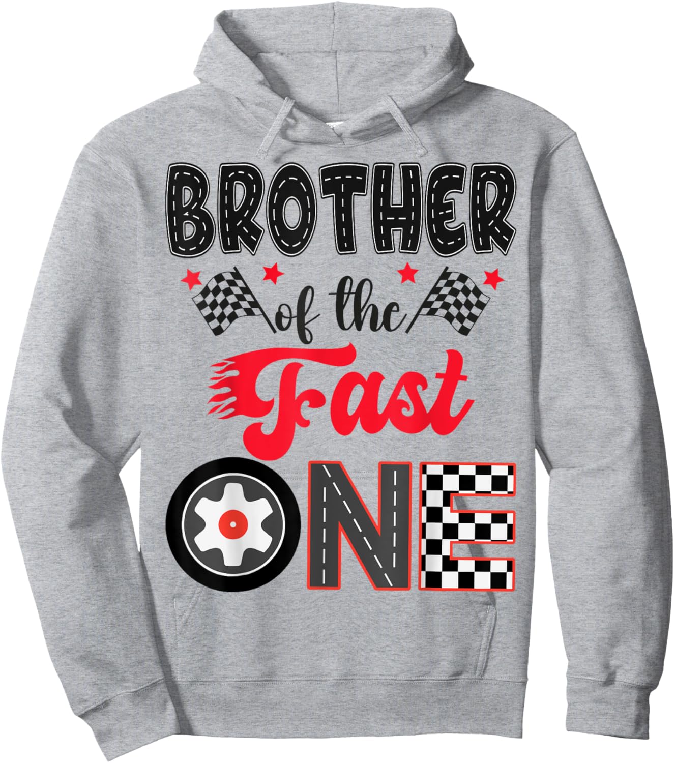 Brother Of The Fast One Car Racing Dad 1St Birthday Boy Hoodie - Hoodie | Ash