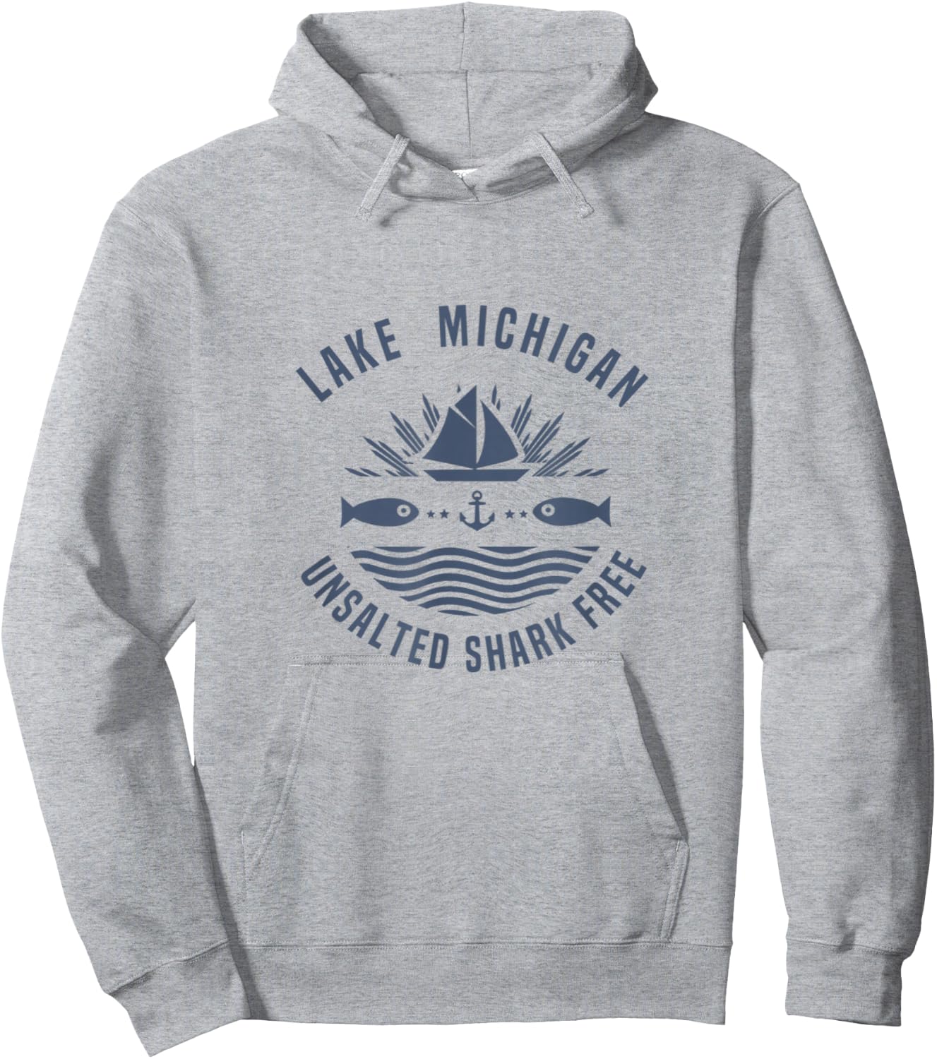 Lake Michigan Unsalted Shark Free shirt Great Lakes Hoodie - Hoodie | Ash
