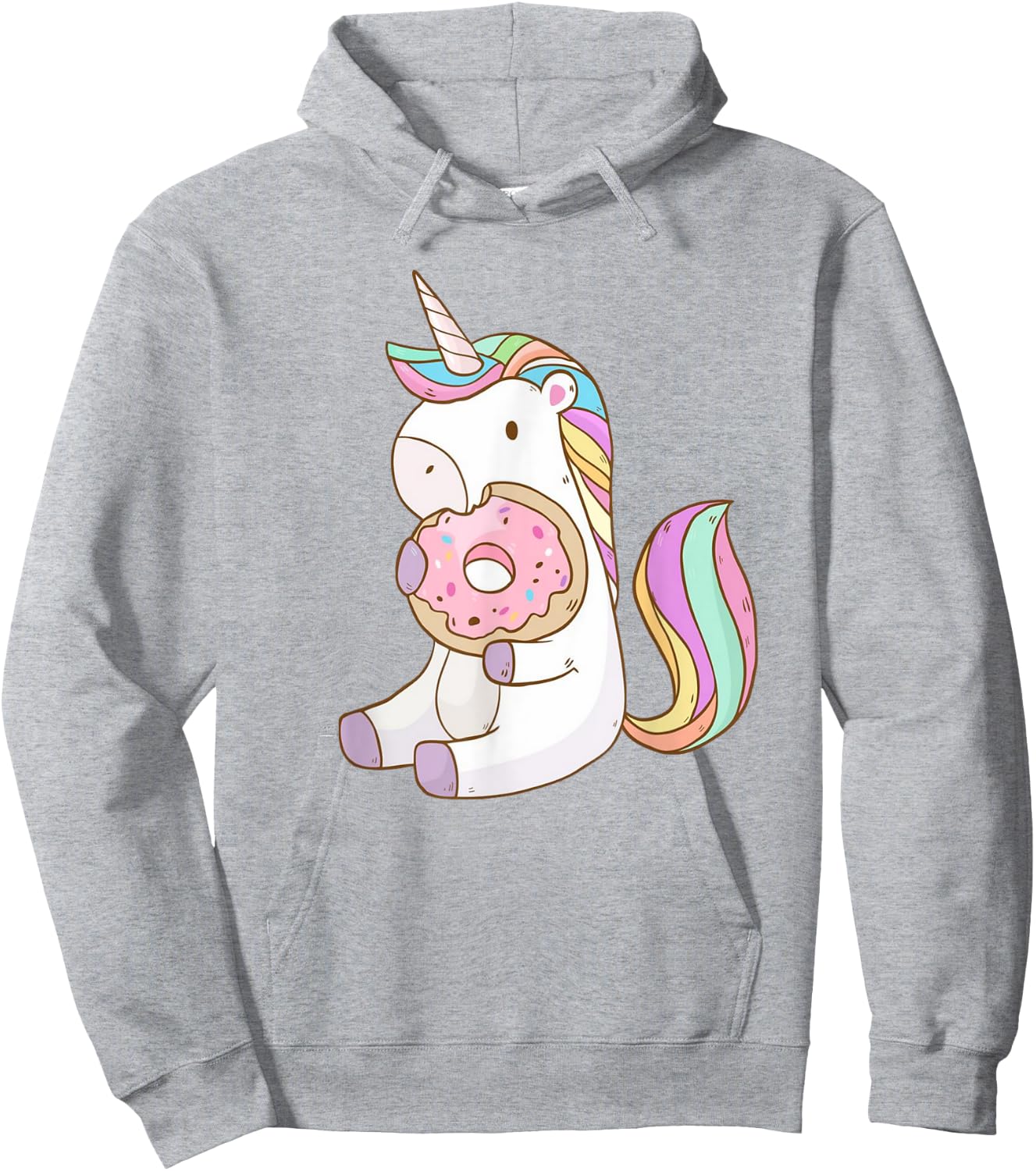 Cute Hungry Unicorn Munching on Yummy Donut Hoodie - Hoodie | Ash