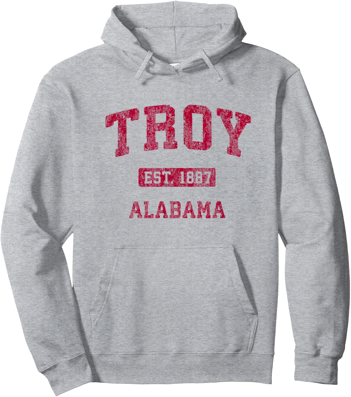 Troy Alabama AL Vintage Athletic Sports Design Hoodie - Hoodie | Ash