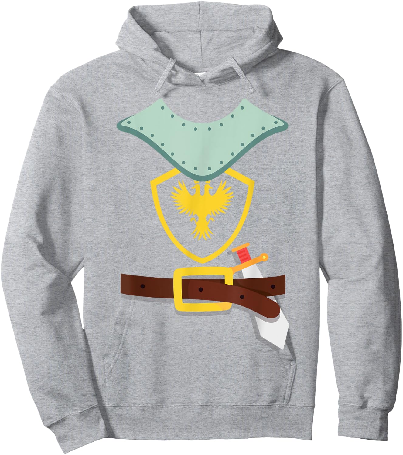 Knight In Shining Armor Sword Suit Halloween Costume Hoodie - Hoodie | Ash