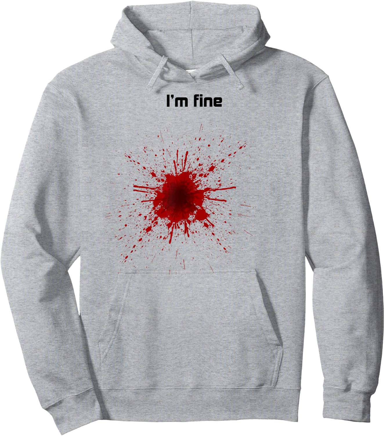 Bullet Hole , I'm Fine, Blood Splatter, Zany Brainy Hoodie - Hoodie | Ash