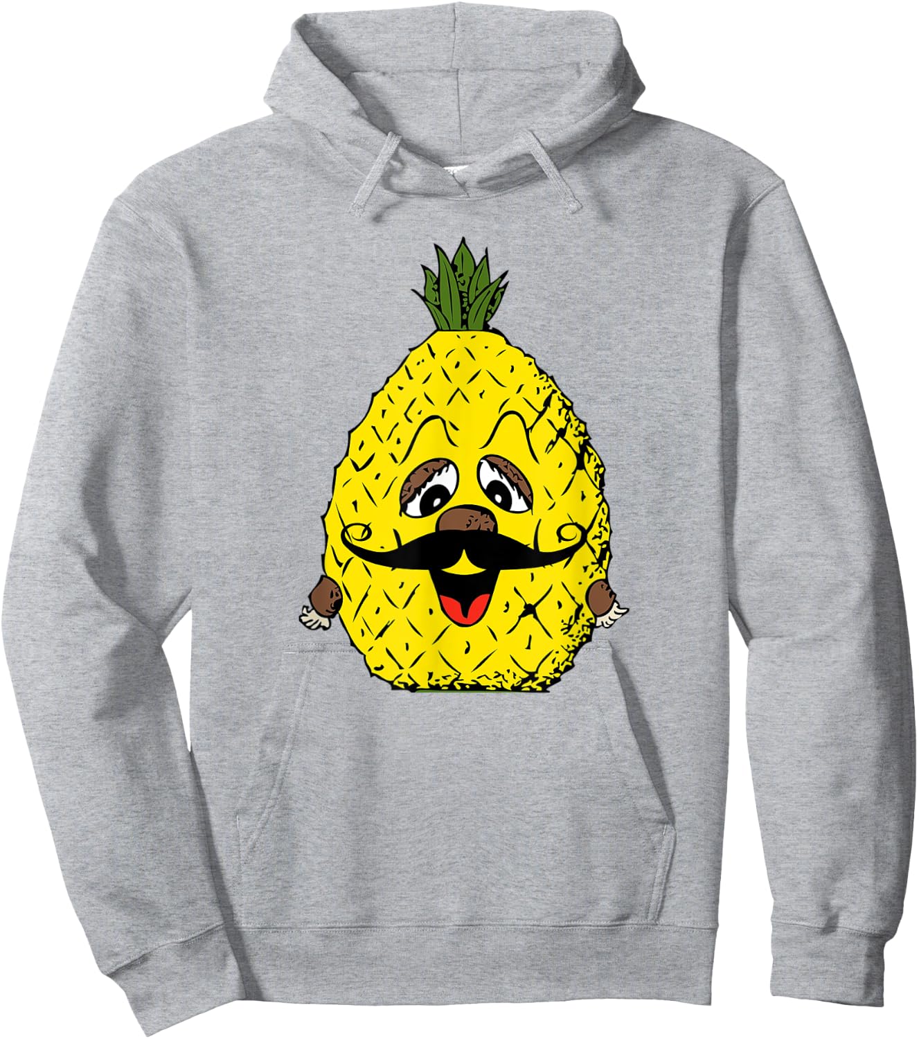 Vintage Hawaiian Pineapple Mustache Hoodie - Hoodie | Ash