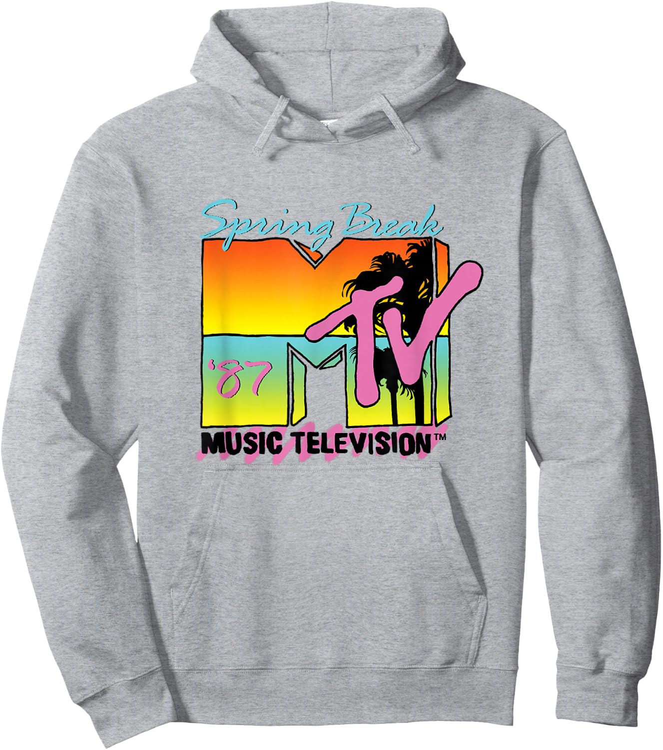 Classic MTV Logo Spring Break 87' Hoodie - Hoodie | Ash