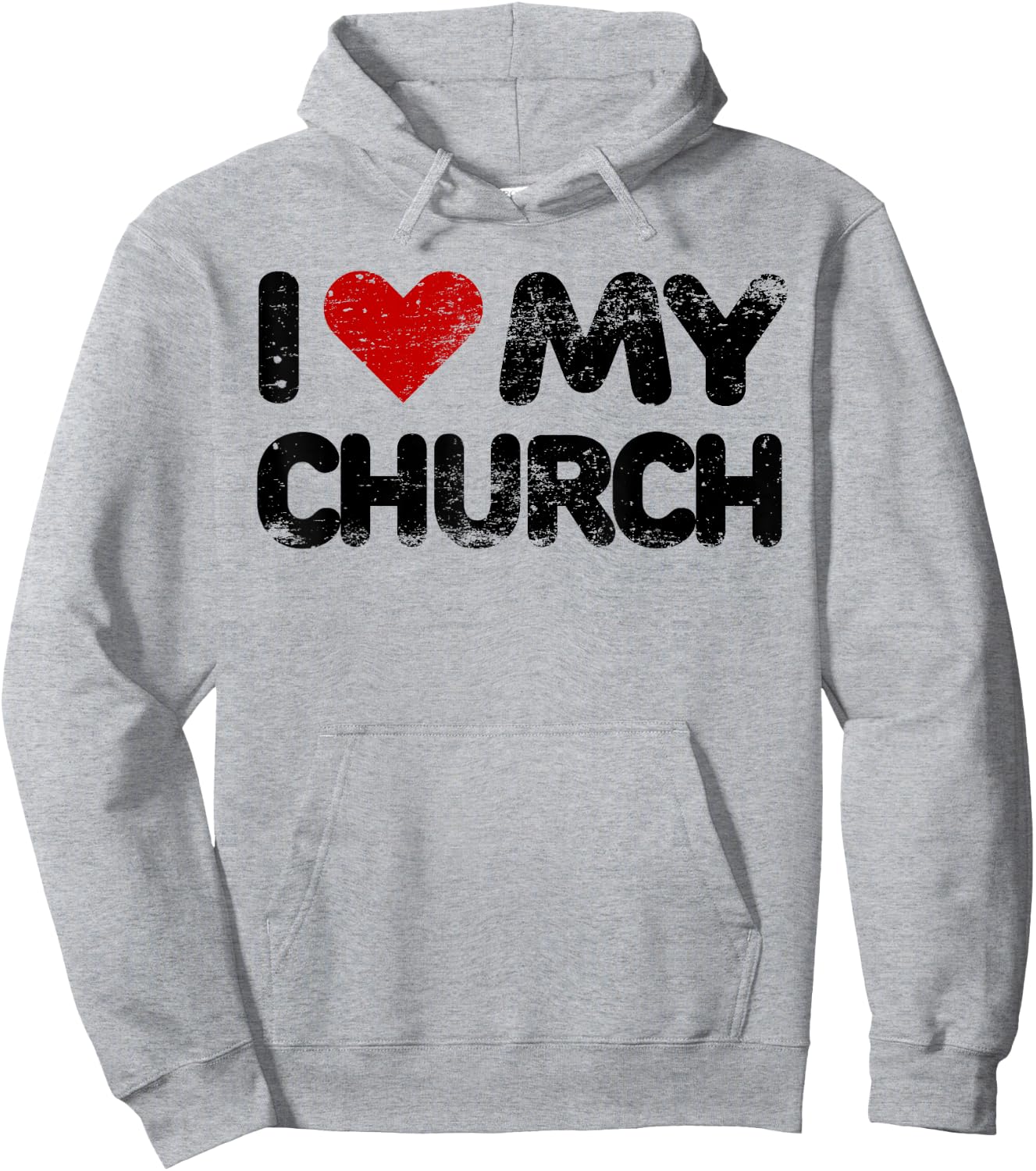 I Love My Church Christian Bible Verse Quote Heart T Shirt Hoodie - Hoodie | Ash