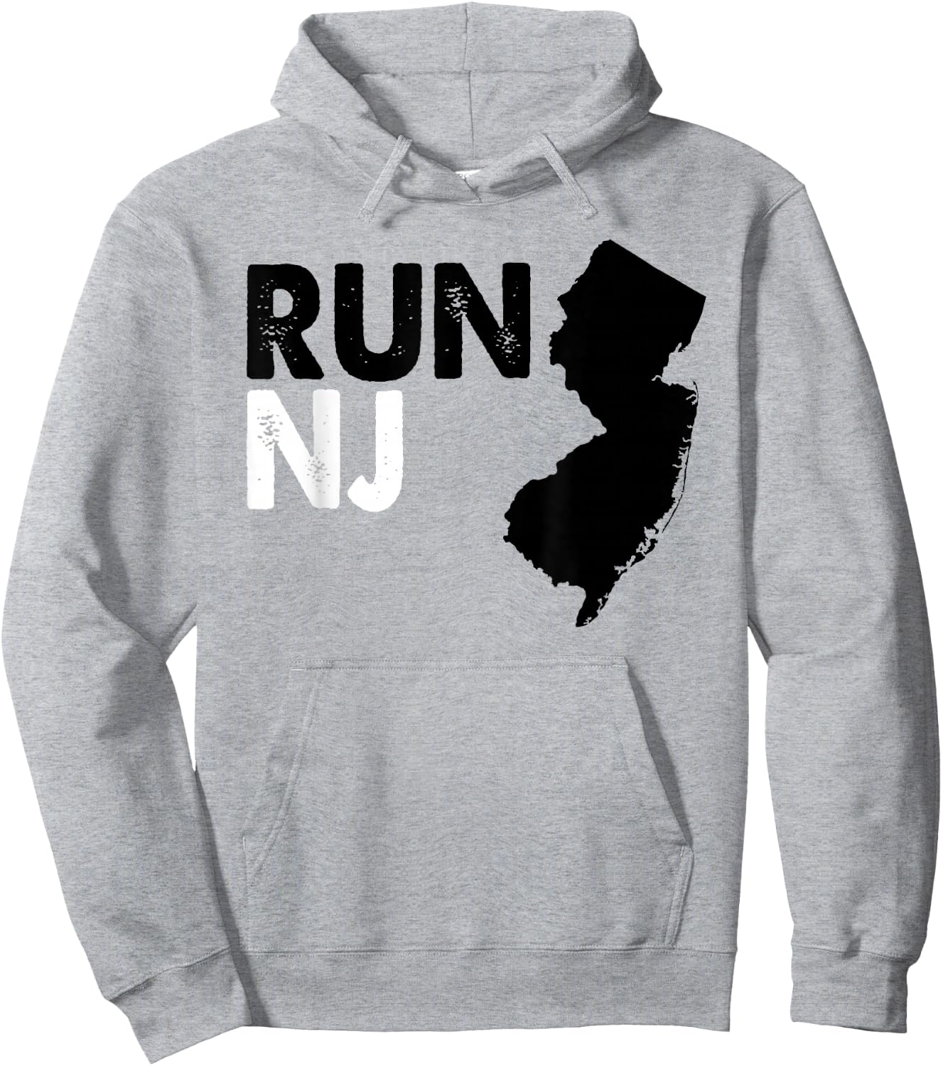 New Jersey Marathon Shirt, Run NJ Hoodie - Hoodie | Ash