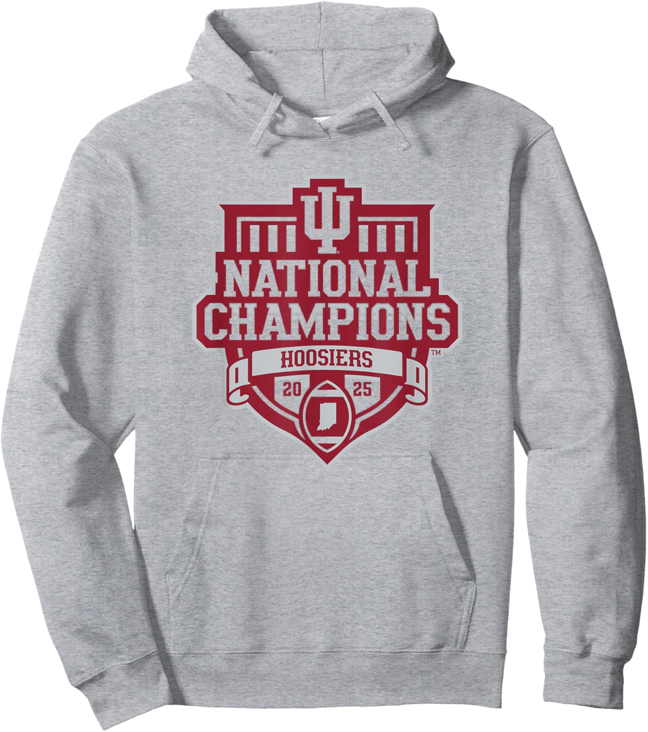 Indiana Hoosiers National Champs 2025 Football Official Logo Hoodie - Hoodie | Ash