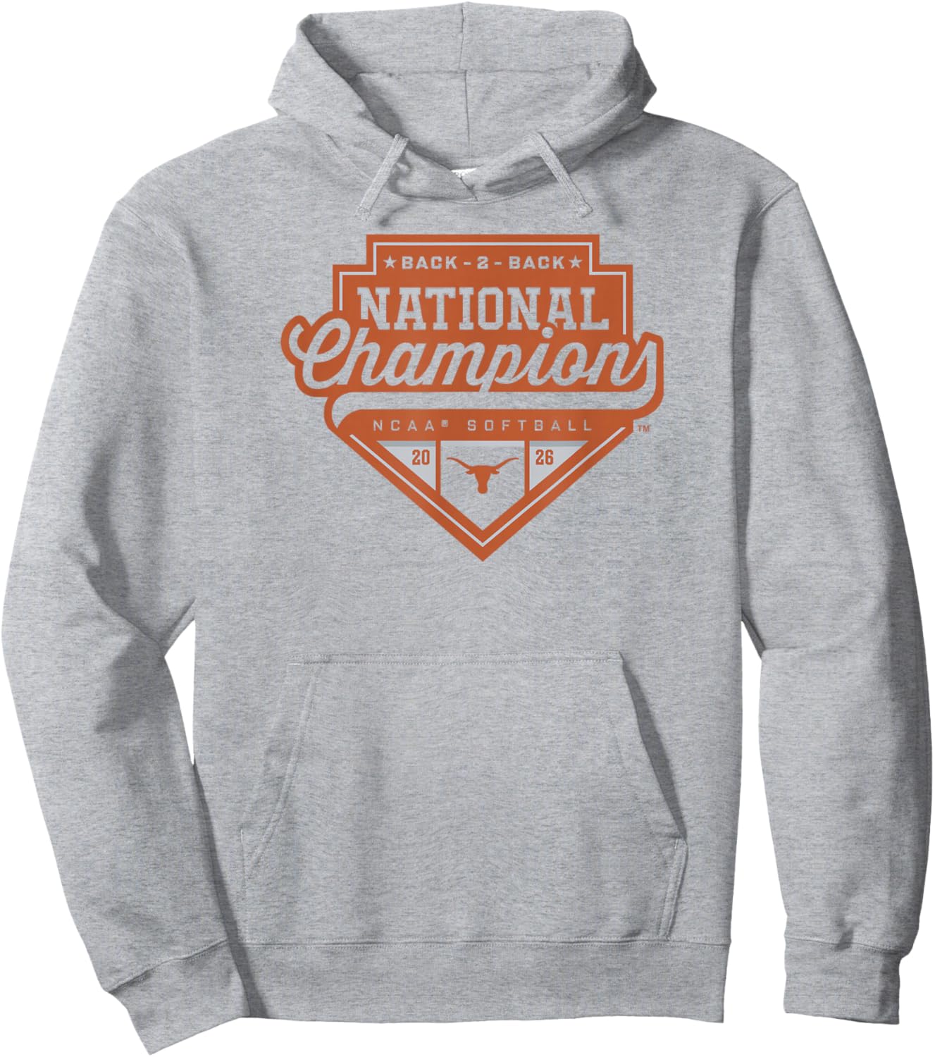 Texas Longhorns National Champs 2026 Softball WCWS Logo Hoodie - Hoodie | Ash