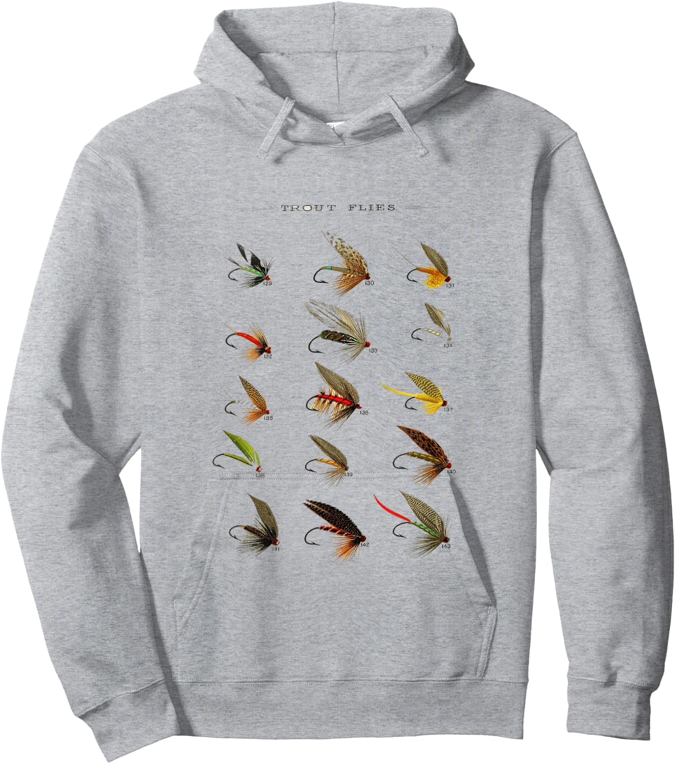 Vintage Fly Fishing Lures T Shirt Hoodie - Hoodie | Ash