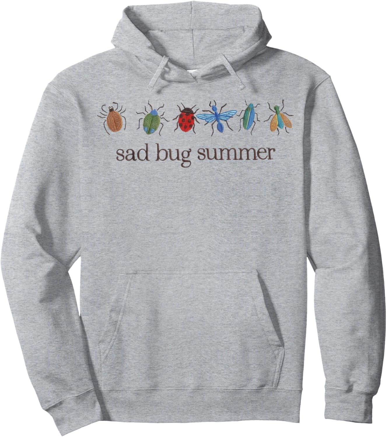 Sad Bug Summer Funny Insect Inspired Indie Aesthetic Hoodie - Hoodie | Ash
