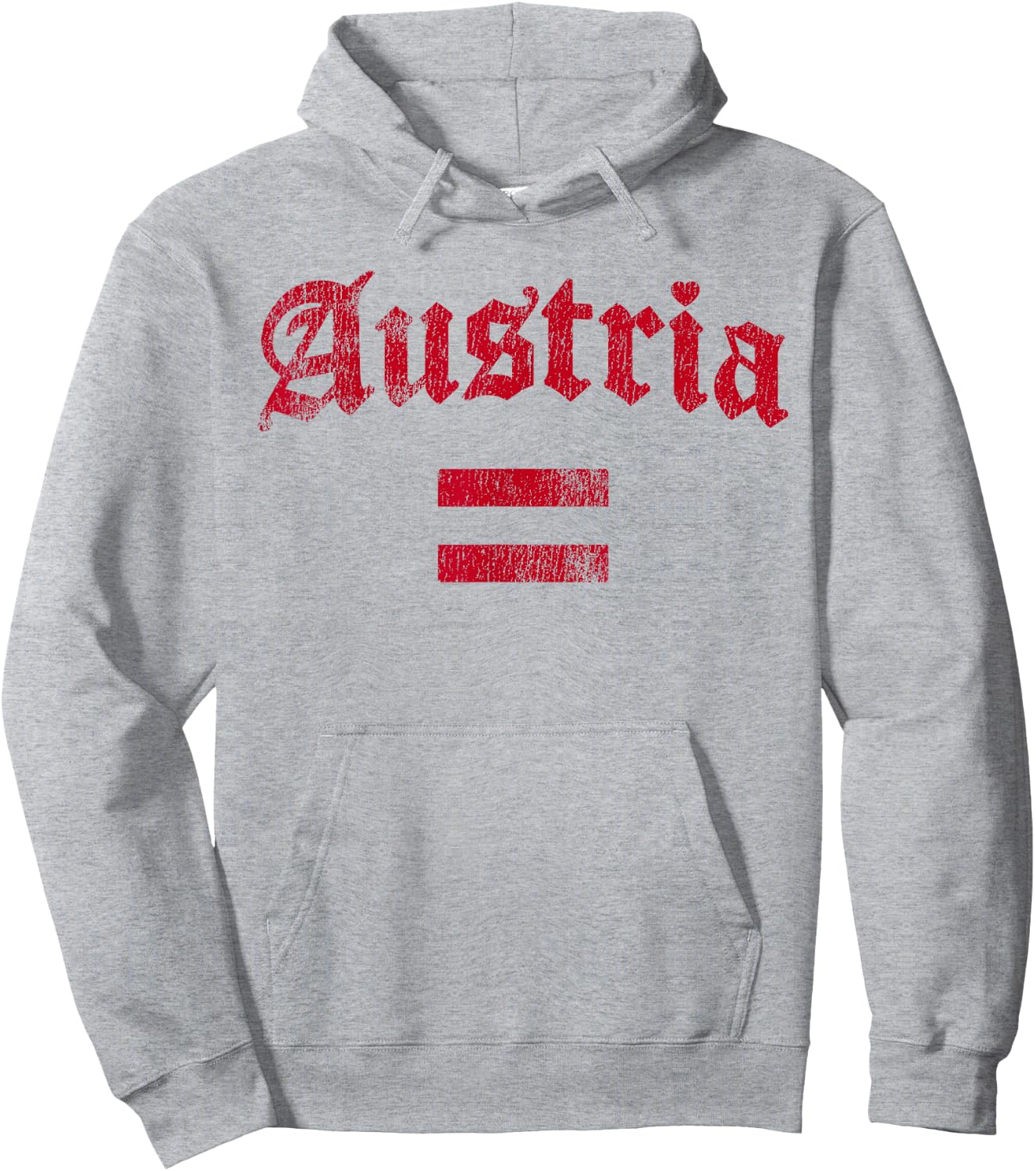 Retro Love Austria Flag Austrian Heart Men Women Kids Hoodie - Hoodie | Ash