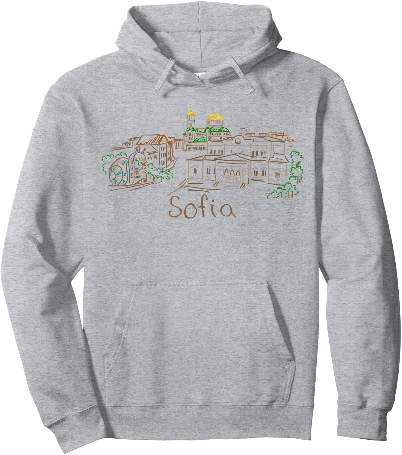 Sofia Bulgaria Travel Souvenir Historic City Panorama Gift Hoodie - Hoodie | Ash