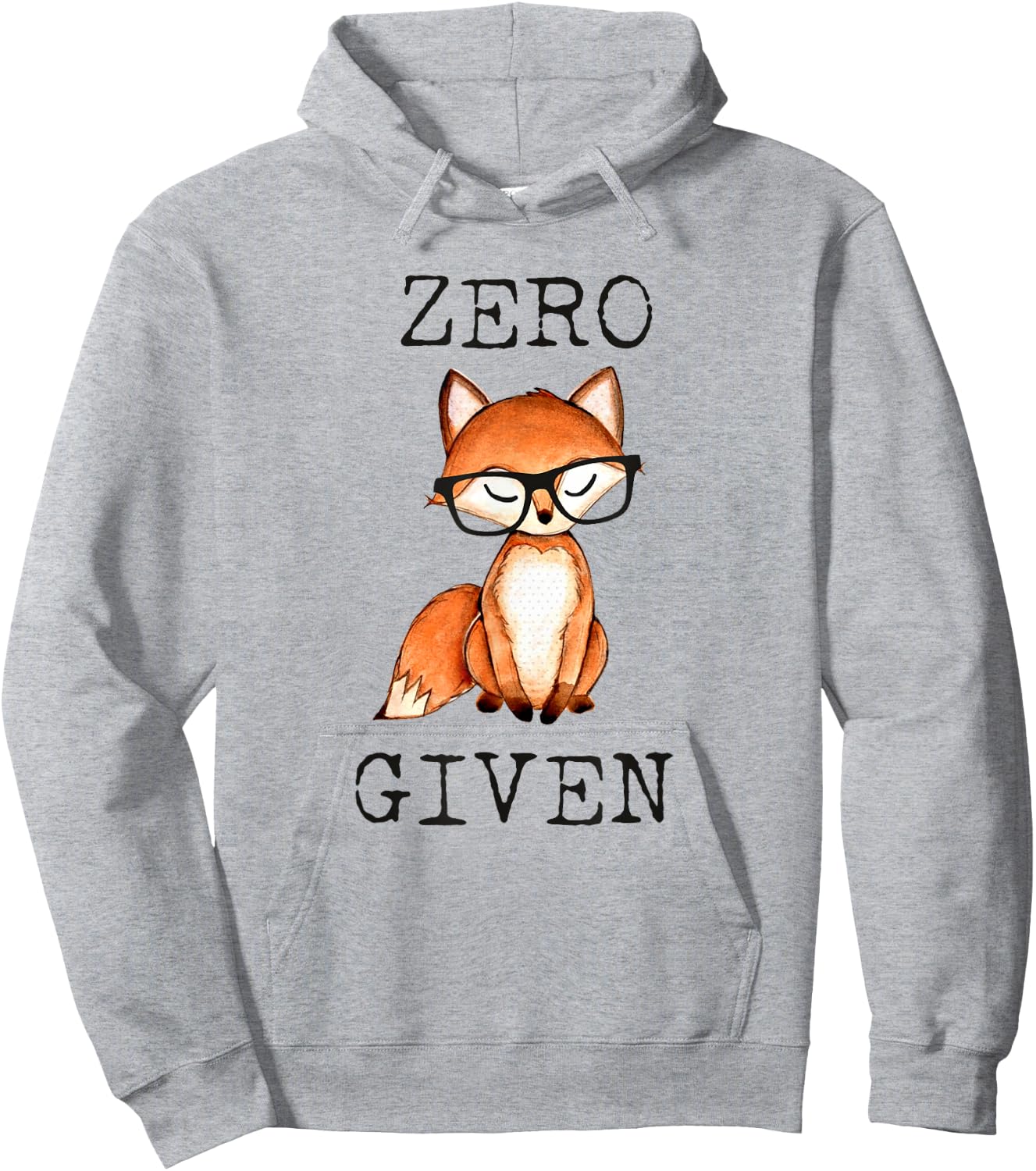 Zero Fox Given Funny Fox Shirt With Hipster Nerd Glasses Hoodie - Hoodie | Ash