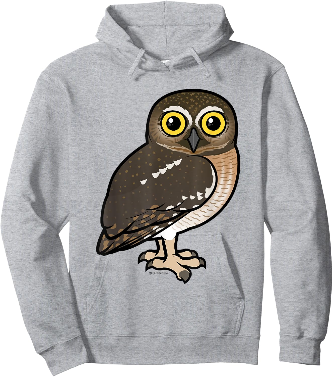 Cute Cartoon Elf Owl Birdorable Illustrated Bird Hoodie - Hoodie | Ash