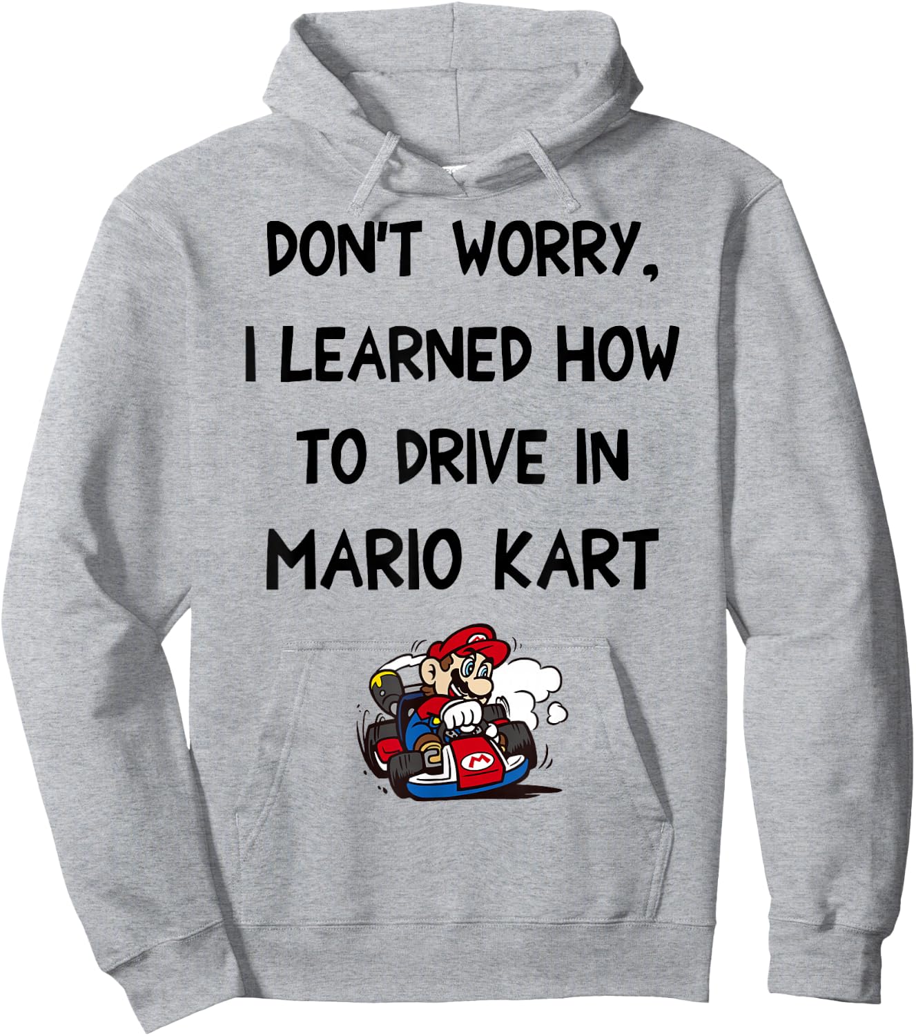 Nintendo Mario Kart Taught Me To Drive Graphic Hoodie - Hoodie | Ash