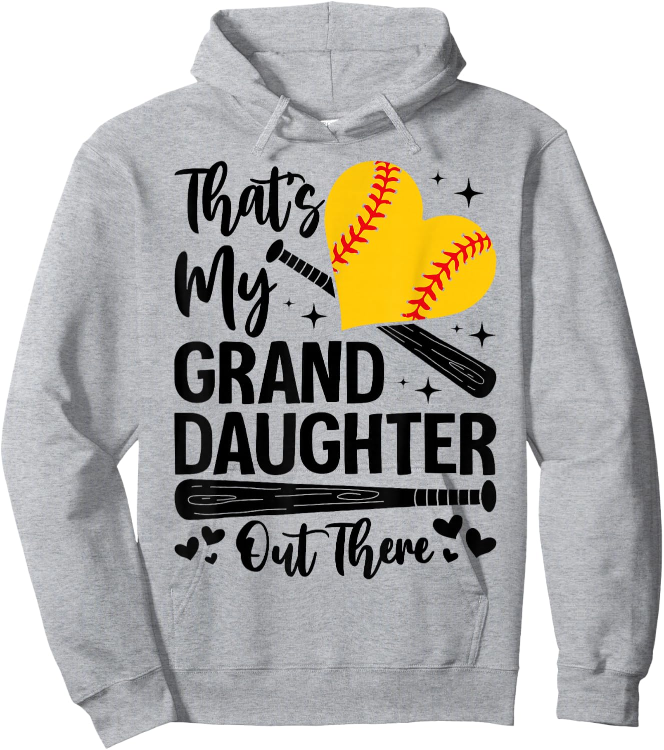That's My Granddaughter Out There Softball Grandma Grandpa Hoodie - Hoodie | Ash