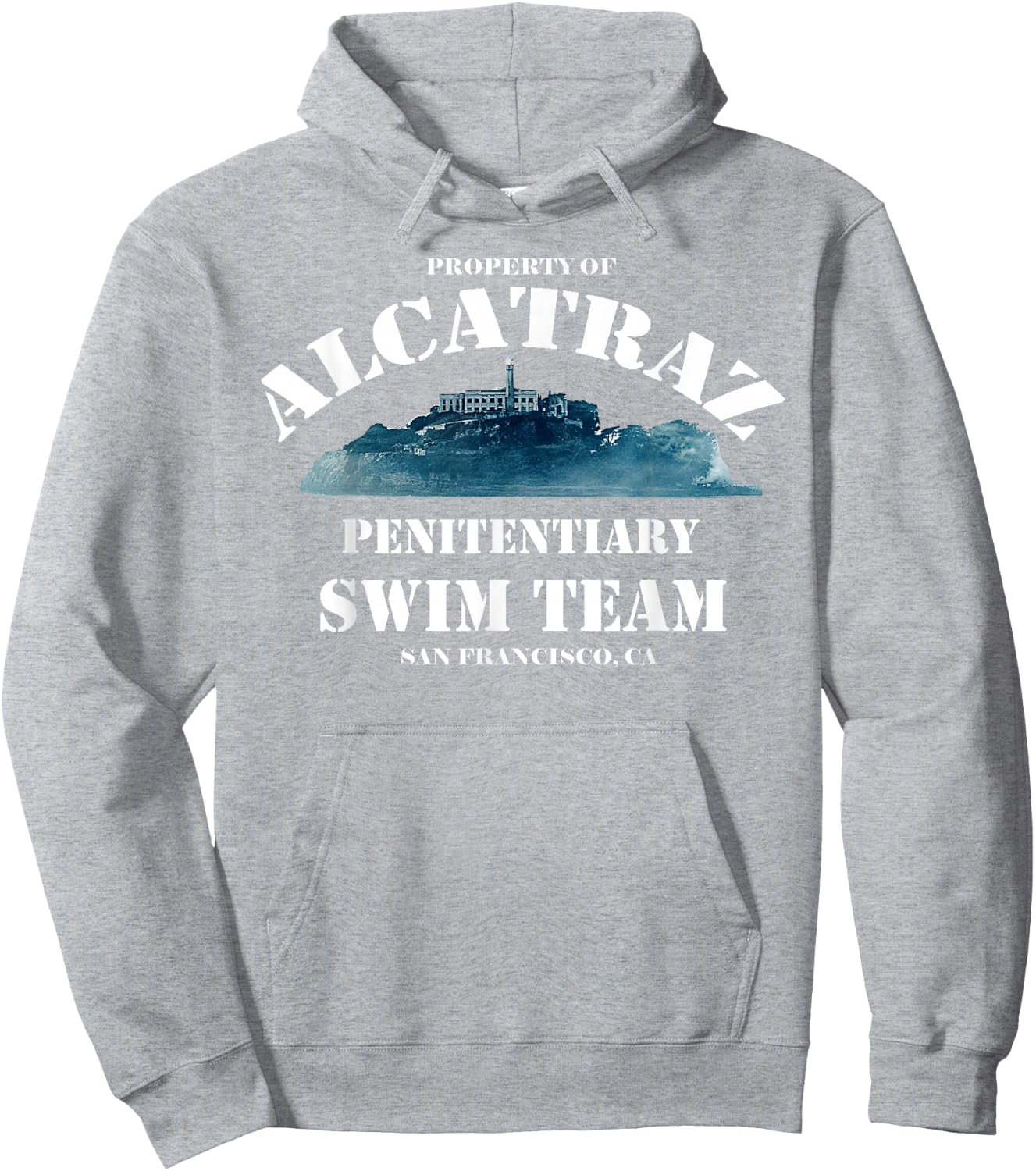Alcatraz Swim Team, Funny T Shirt Hoodie - Hoodie | Ash
