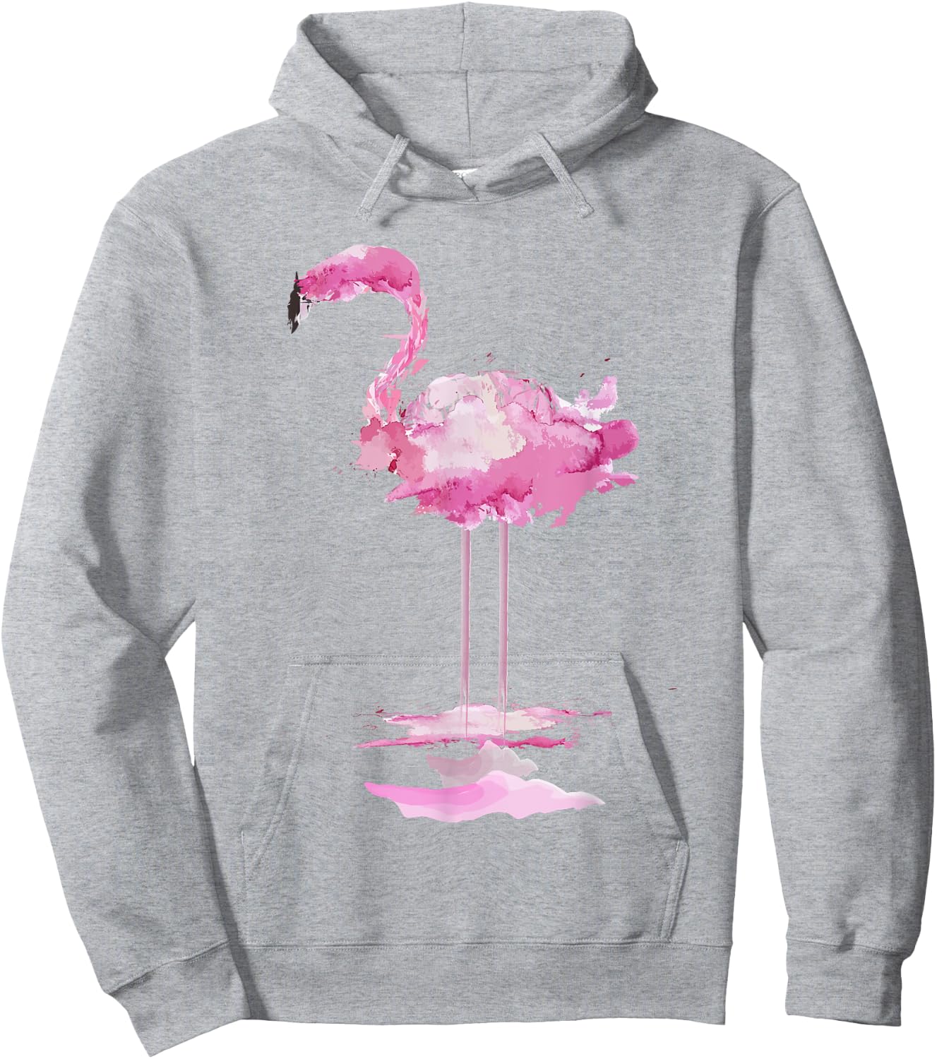 PINK FLAMINGO Watercolor Shirt | Bird Painter Gift Hoodie - Hoodie | Ash