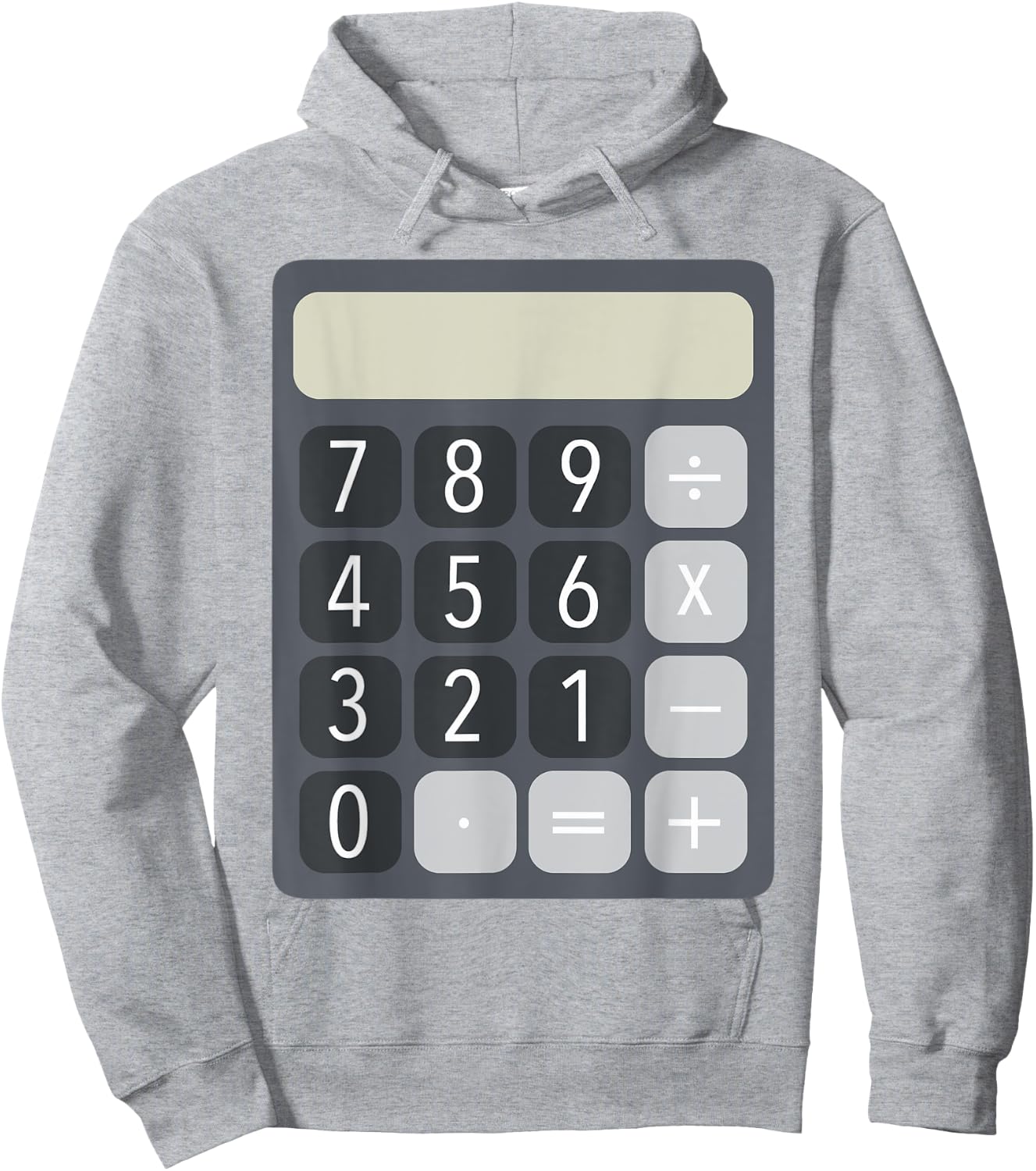 HalloAndWeenCostumes Adult Calculator Costume , Grey, XL, Short Sleeve, Classic Fit, Pull On, Halloween, Costume Party Hoodie - Hoodie | Ash