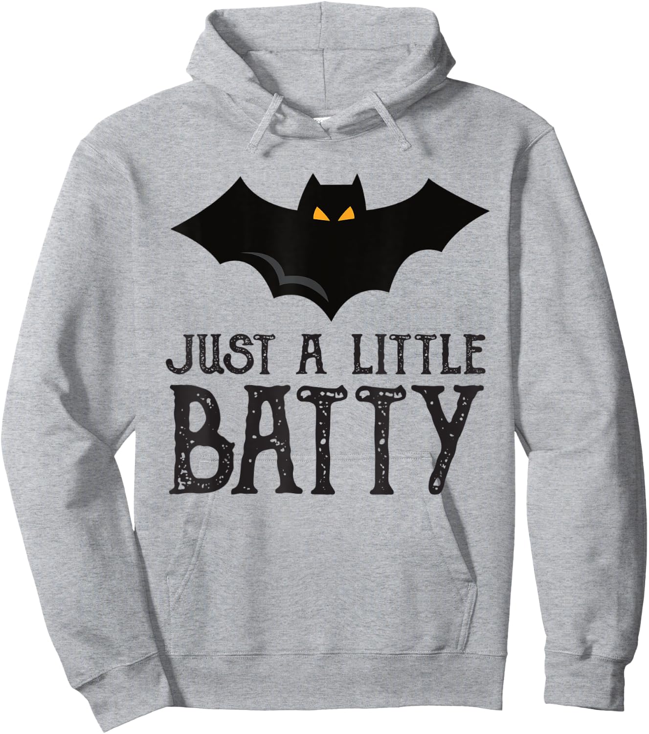 Just a Little Batty - Bat Funny Halloween Holiday Quote Hoodie - Hoodie | Ash
