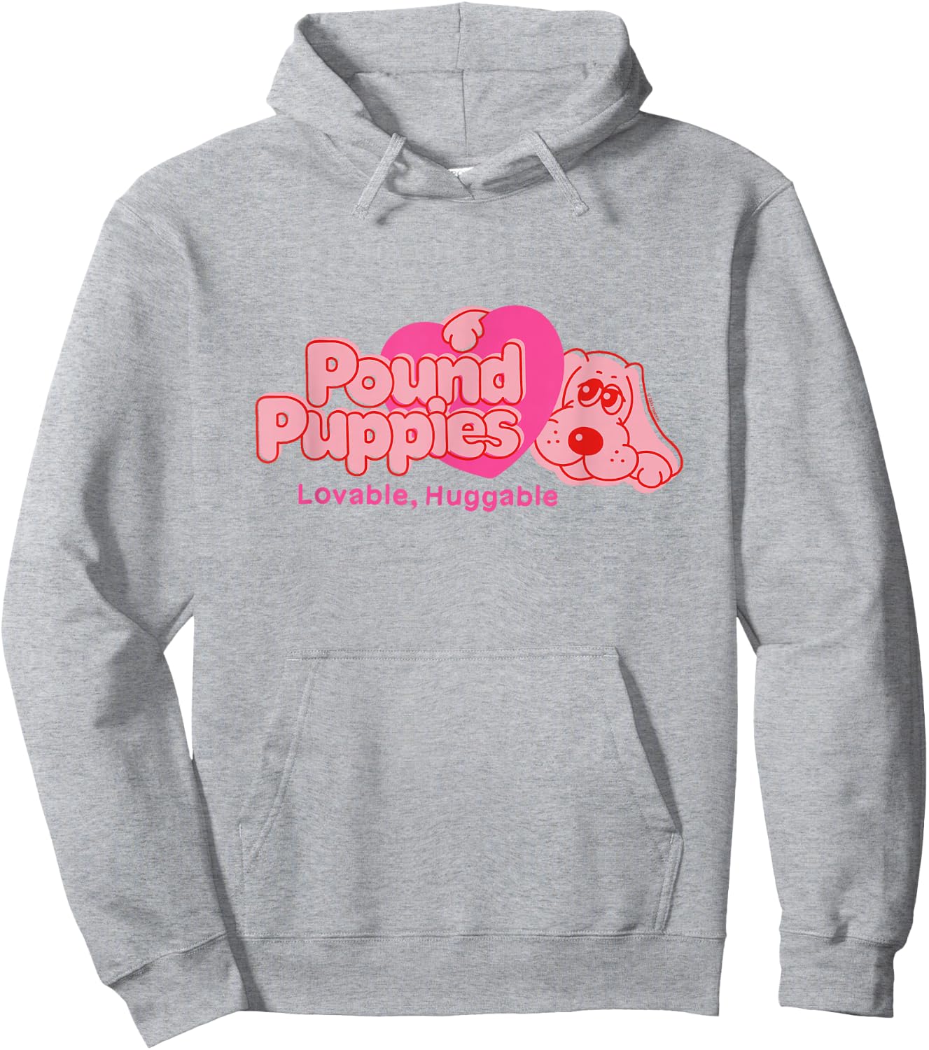 Pound Puppies Valentine's Day Lovable Huggable Chest Logo Hoodie - Hoodie | Ash