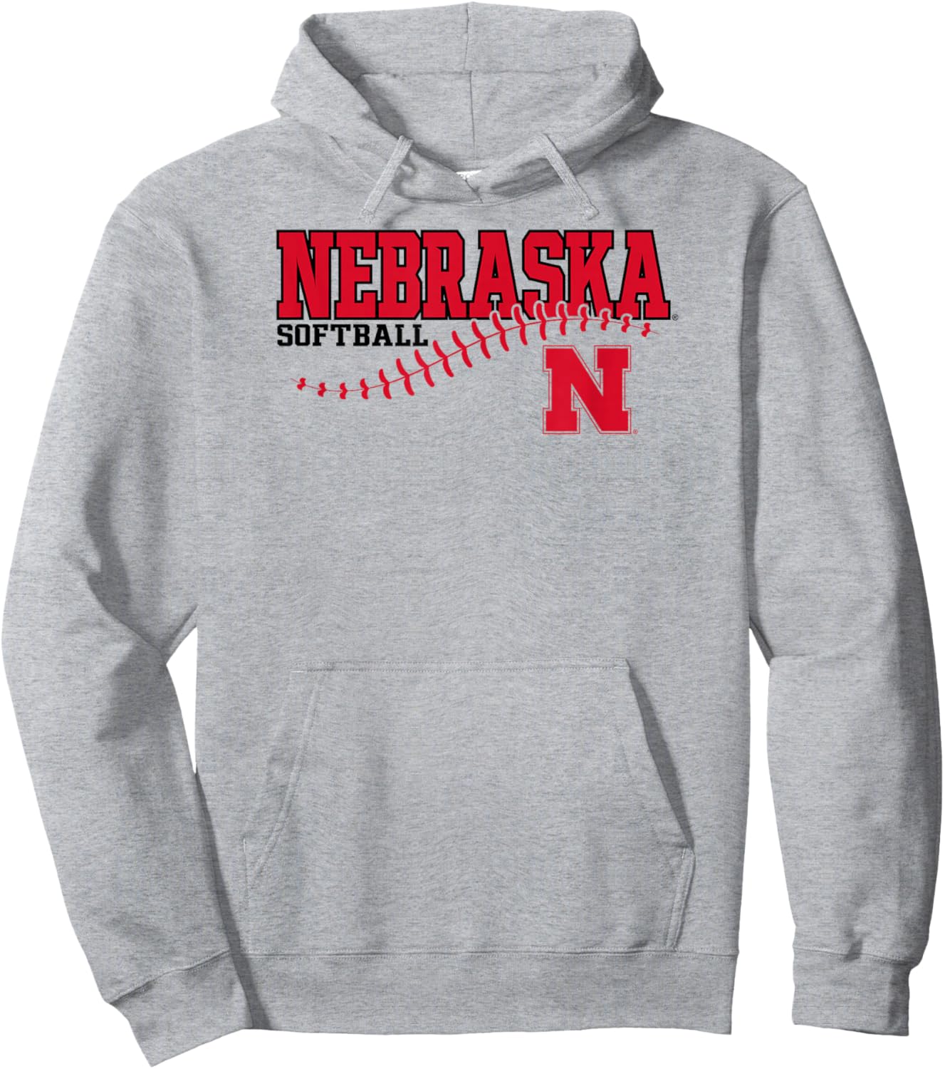 Nebraska Cornhuskers Softball Laces White Hoodie - Hoodie | Ash