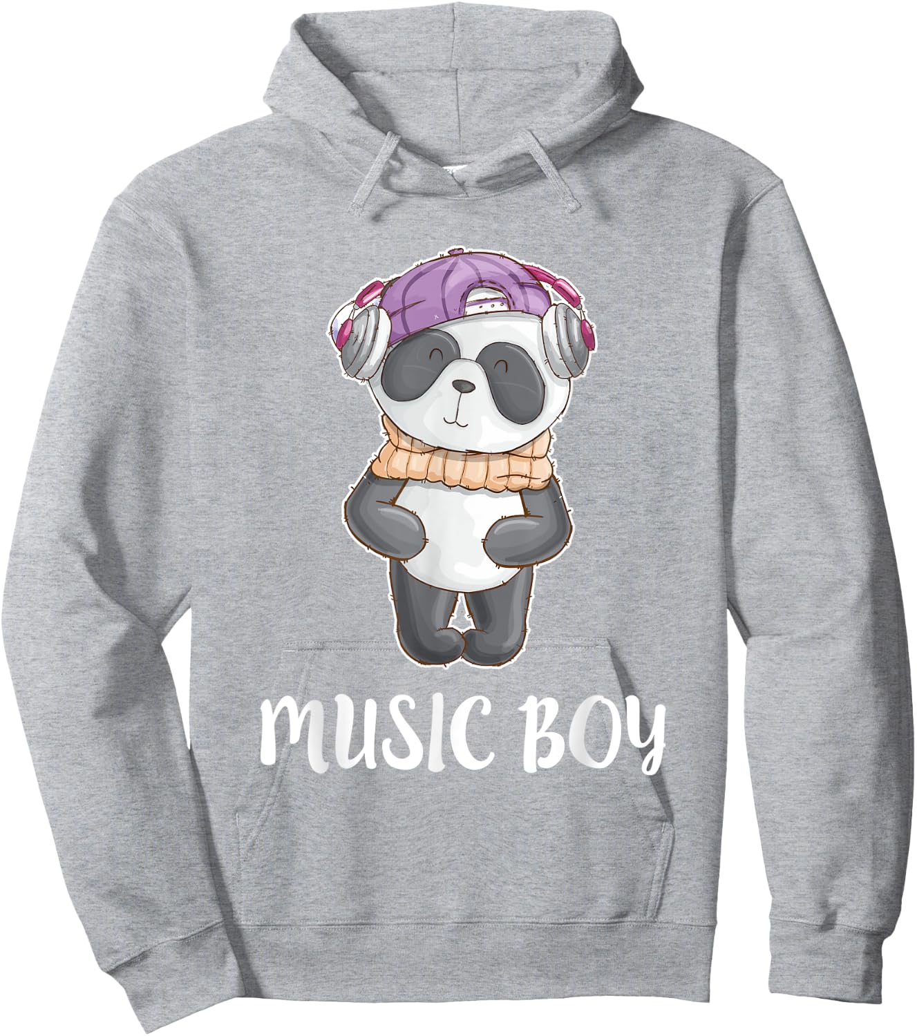 Dj Panda Headphones T Shirt Cute Music Boys Kids Hoodie - Hoodie | Ash