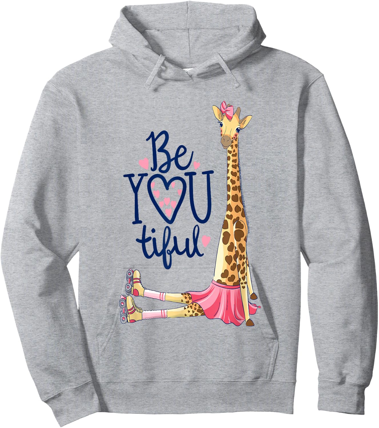 Beautiful Giraffe | Inspire Be You Giraffe Animal Hoodie - Hoodie | Ash