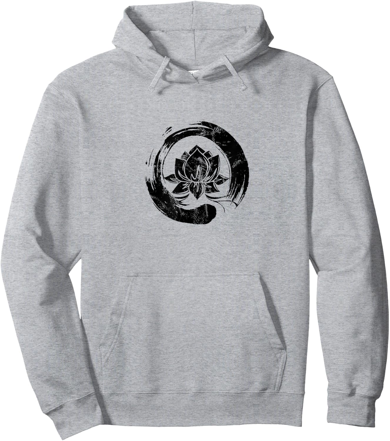 Enso Zen Circle of Enlightenment Lotus Vintage Hoodie - Hoodie | Ash