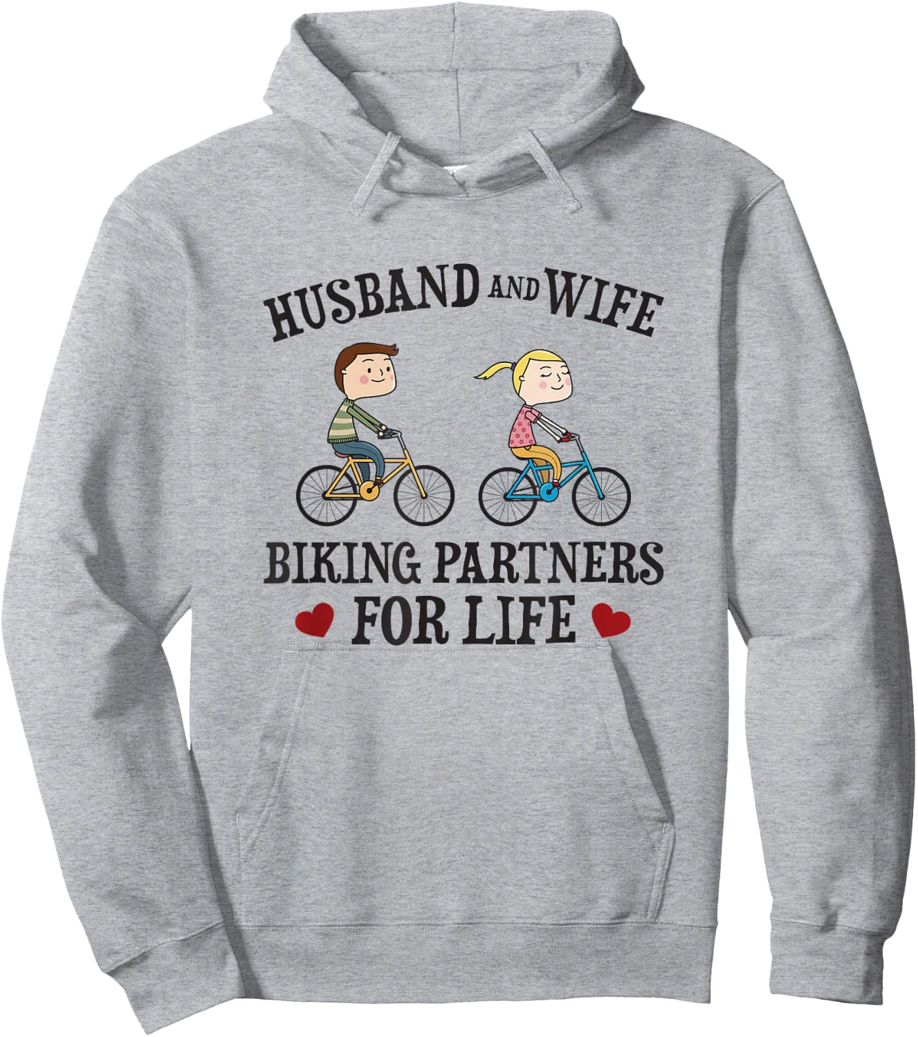 Husband Wife Biking Partners For Life - Funny Cycling Hoodie - Hoodie | Ash