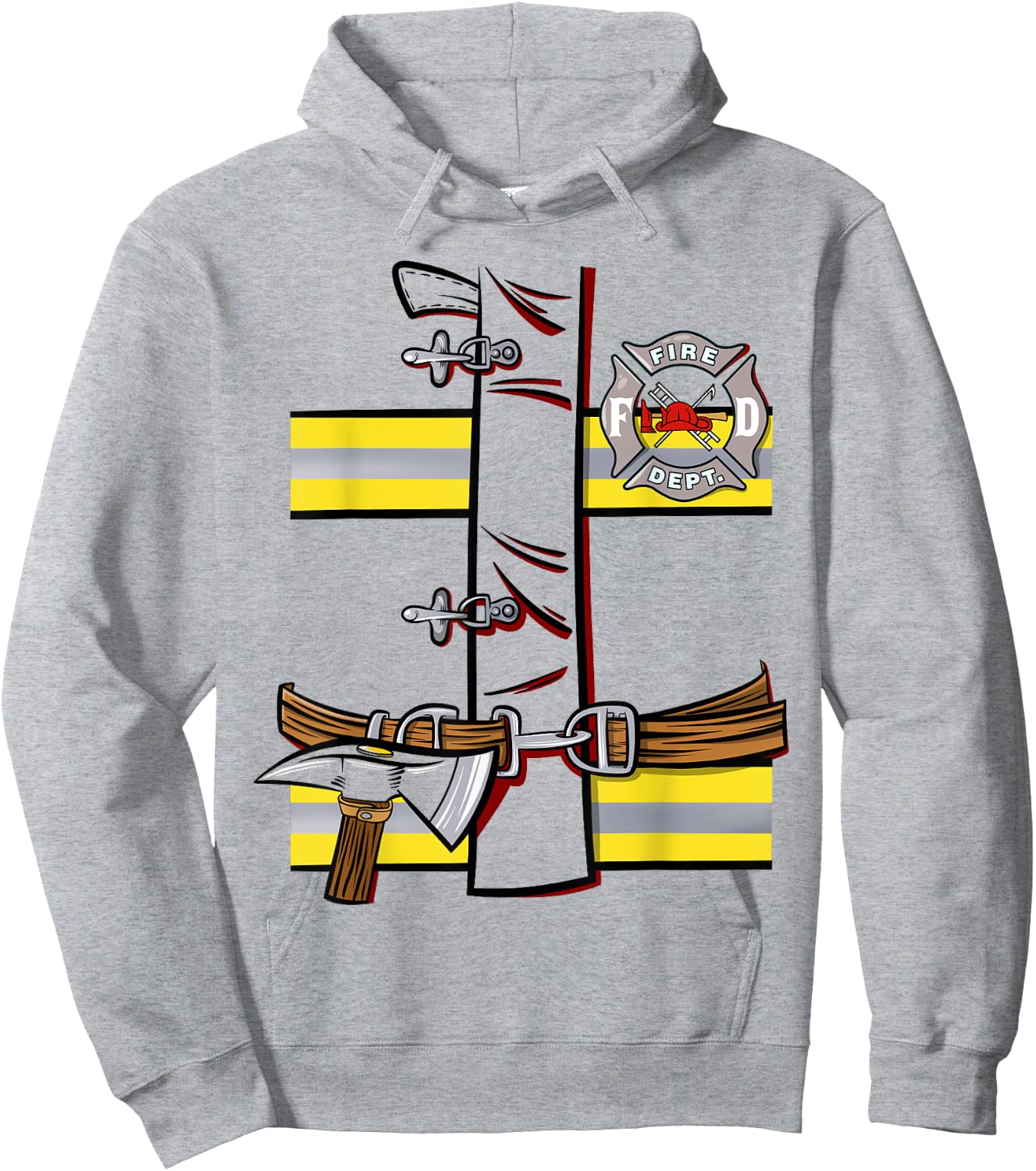 Firefighter Costume Shirt for Halloween Hoodie - Hoodie | Ash