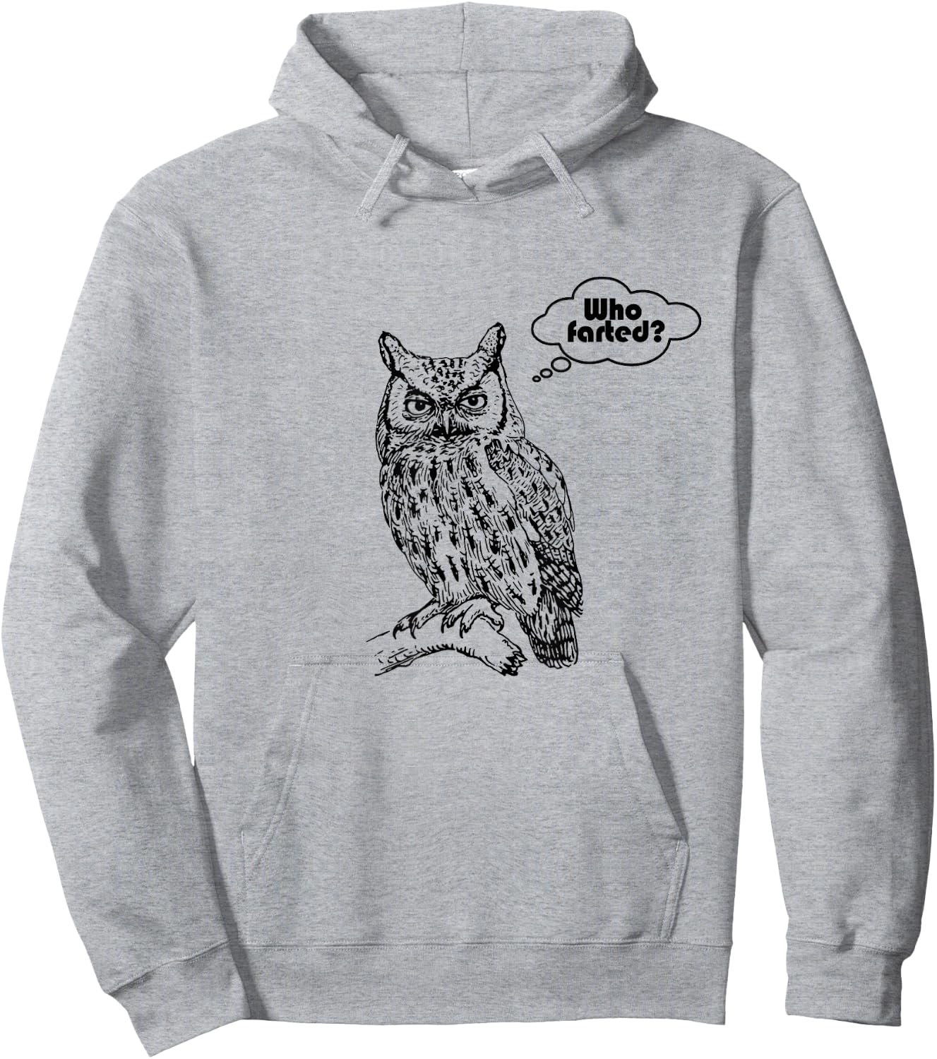 Who Farted? Owl Funny Awkward Moment Hoodie - Hoodie | Ash