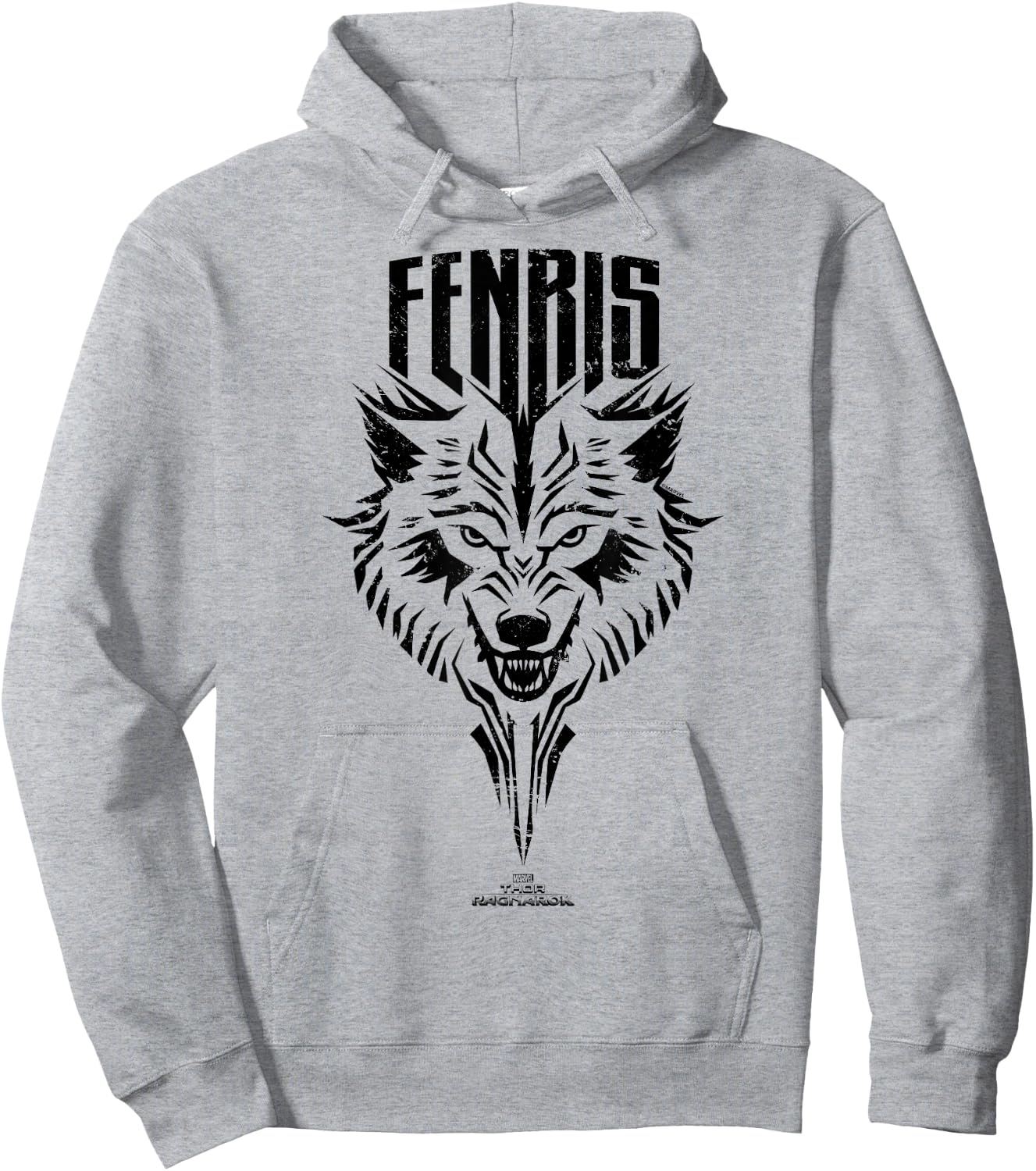 Marvel Thor Ragnarok Fenris The Wolf Stamped Hoodie - Hoodie | Ash