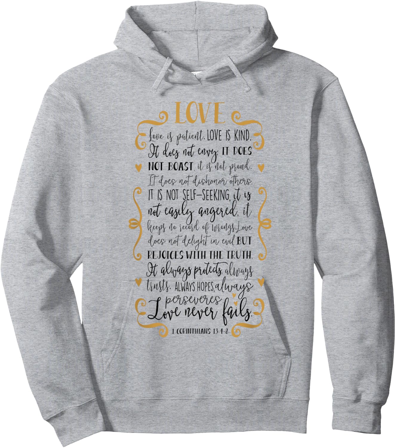 Love Is Patient 1 Corinthians 13:4-8 Bible Verse Shirt Hoodie - Hoodie | Ash