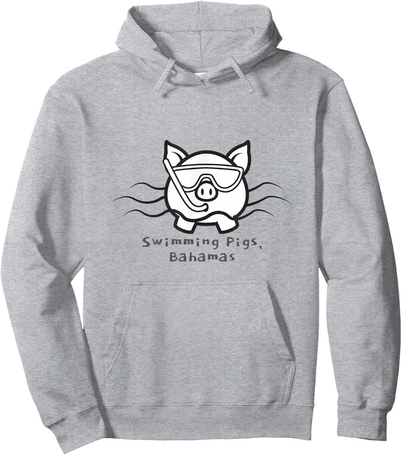 Bahamas Swimming Pigs Snorkeling Front & Back Hoodie - Hoodie | Ash