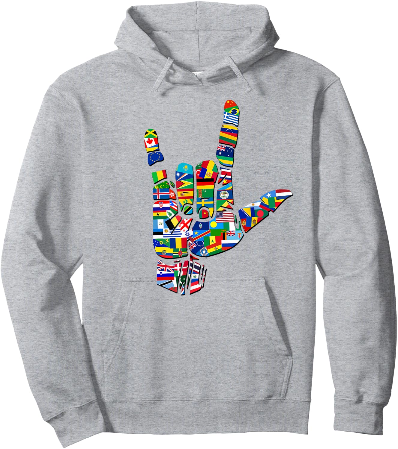 Flags of The Countries of The World, Love Sign Hoodie - Hoodie | Ash