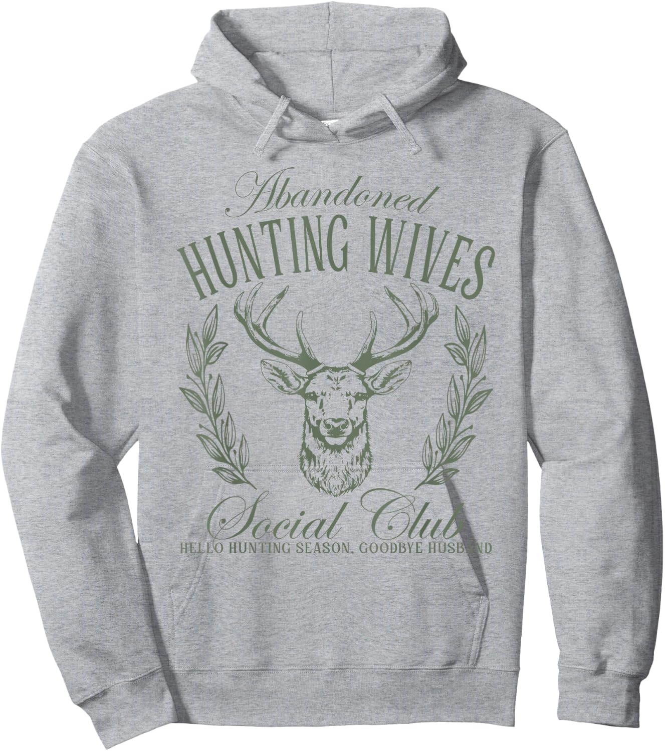 Vintage Abandoned Hunting Wives Social Club Hunting Season Hoodie - Hoodie | Ash