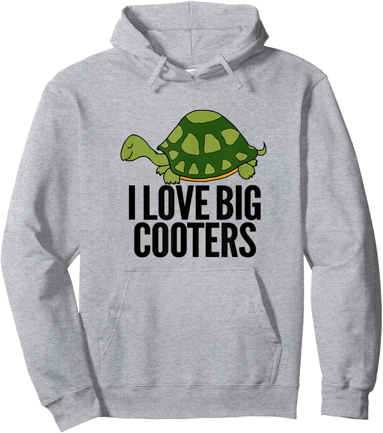 Funny Turtle Reptile I Love Big Cooters Crude Humor Gag Gift Hoodie - Hoodie | Ash