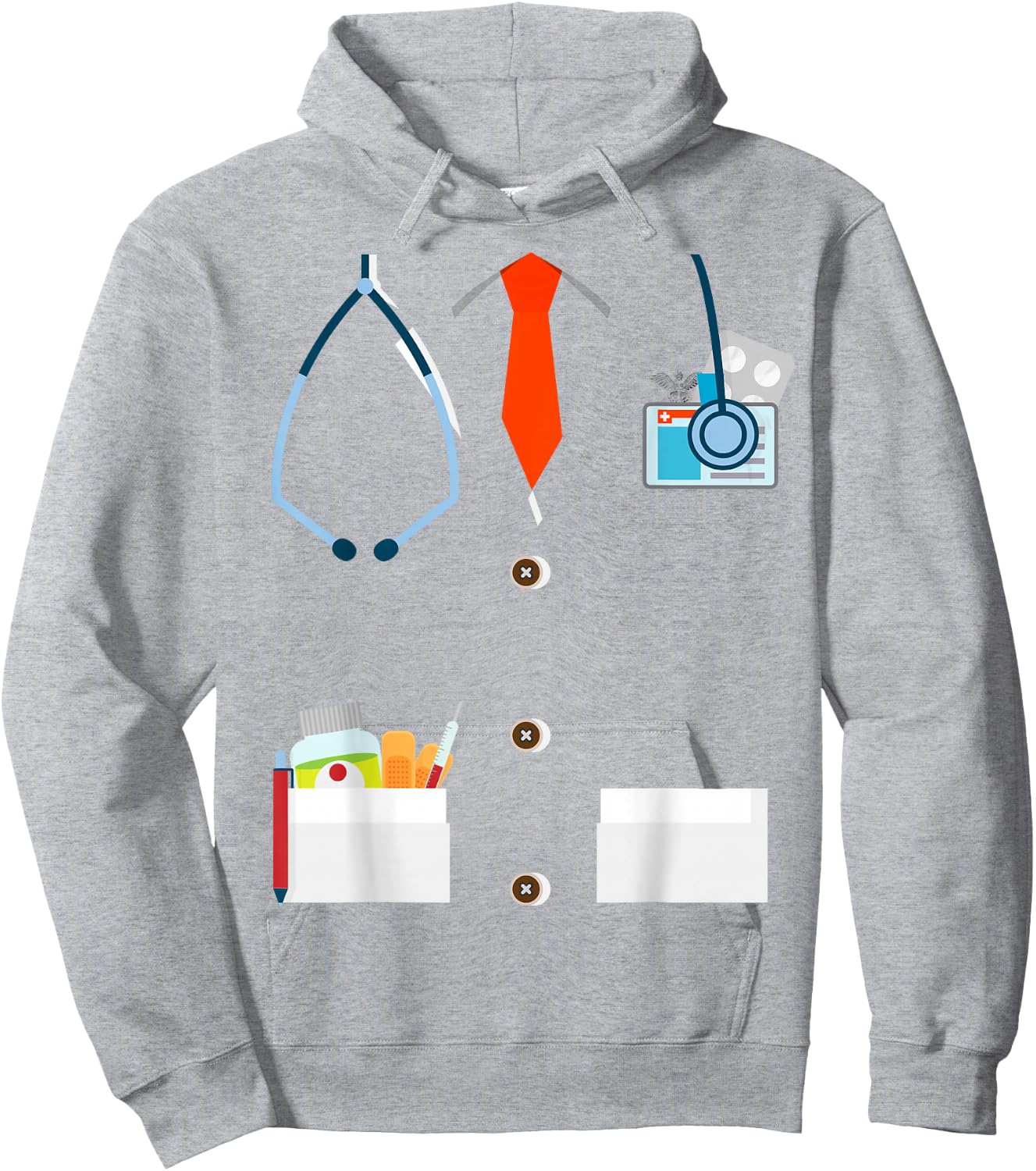 Doctor White Lab Coat Funny Halloween Costume Women Hoodie - Hoodie | Ash