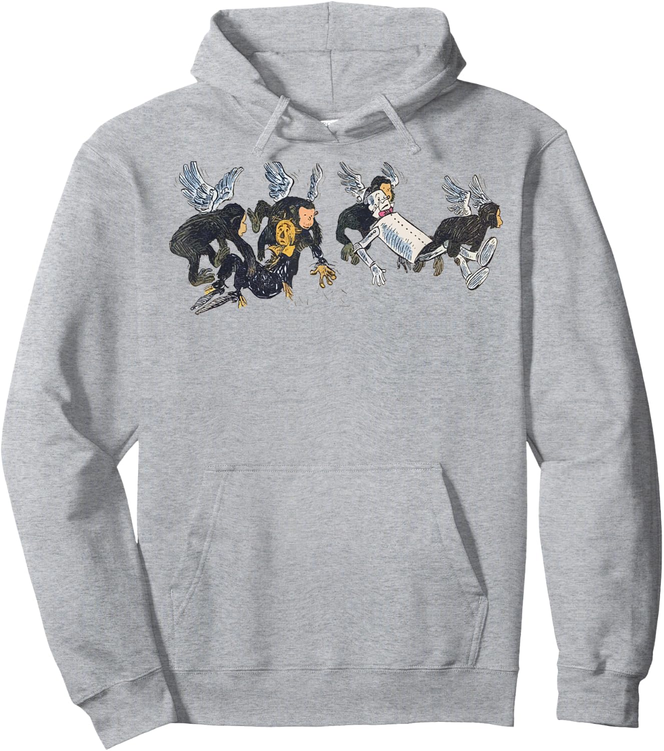 Flying Monkeys - Wizard of OZ Tin Man Scarecrow Hoodie - Hoodie | Ash