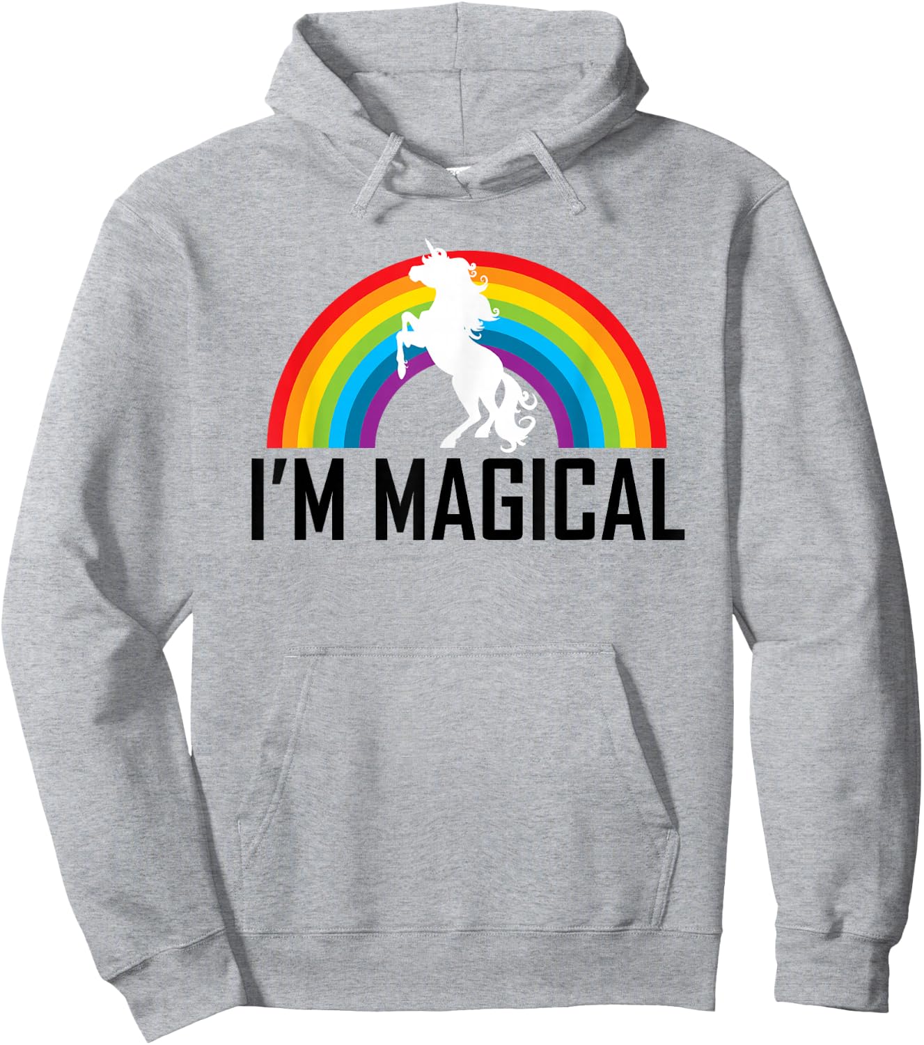 Unicorn I'm Magical Rainbow T Shirt for Girl Women Kids Gift Hoodie - Hoodie | Ash