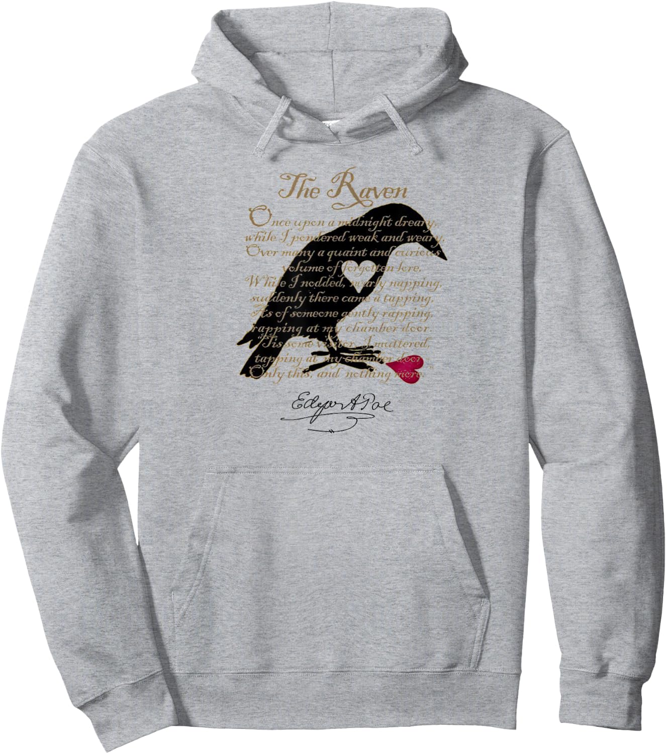 Edgar Allan Poe T Shirt Gothic Tales of Poe Gif for Readers Hoodie - Hoodie | Ash