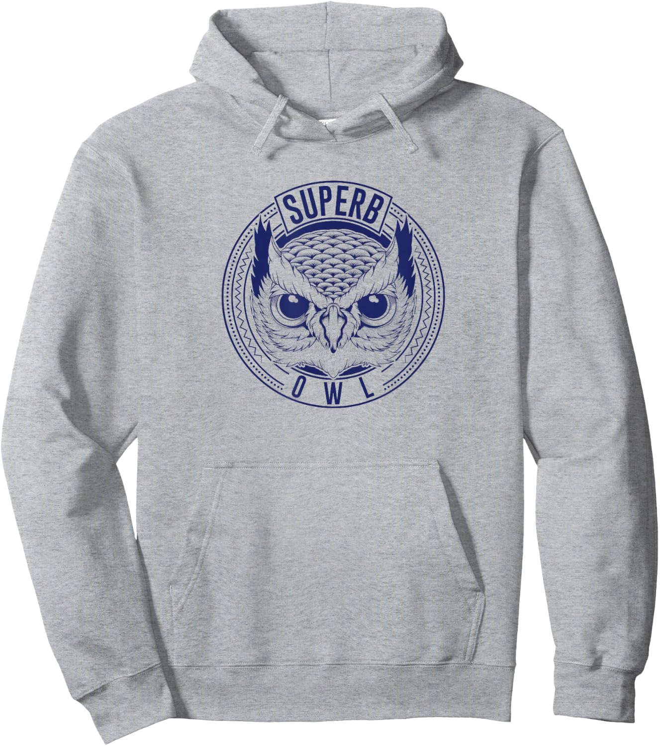 The Superb Owl Apparel - Grey Owl Print - -Adults, Kids - Small - Short Sleeve - Classic Fit - Polyester 100% Hoodie - Hoodie | Ash