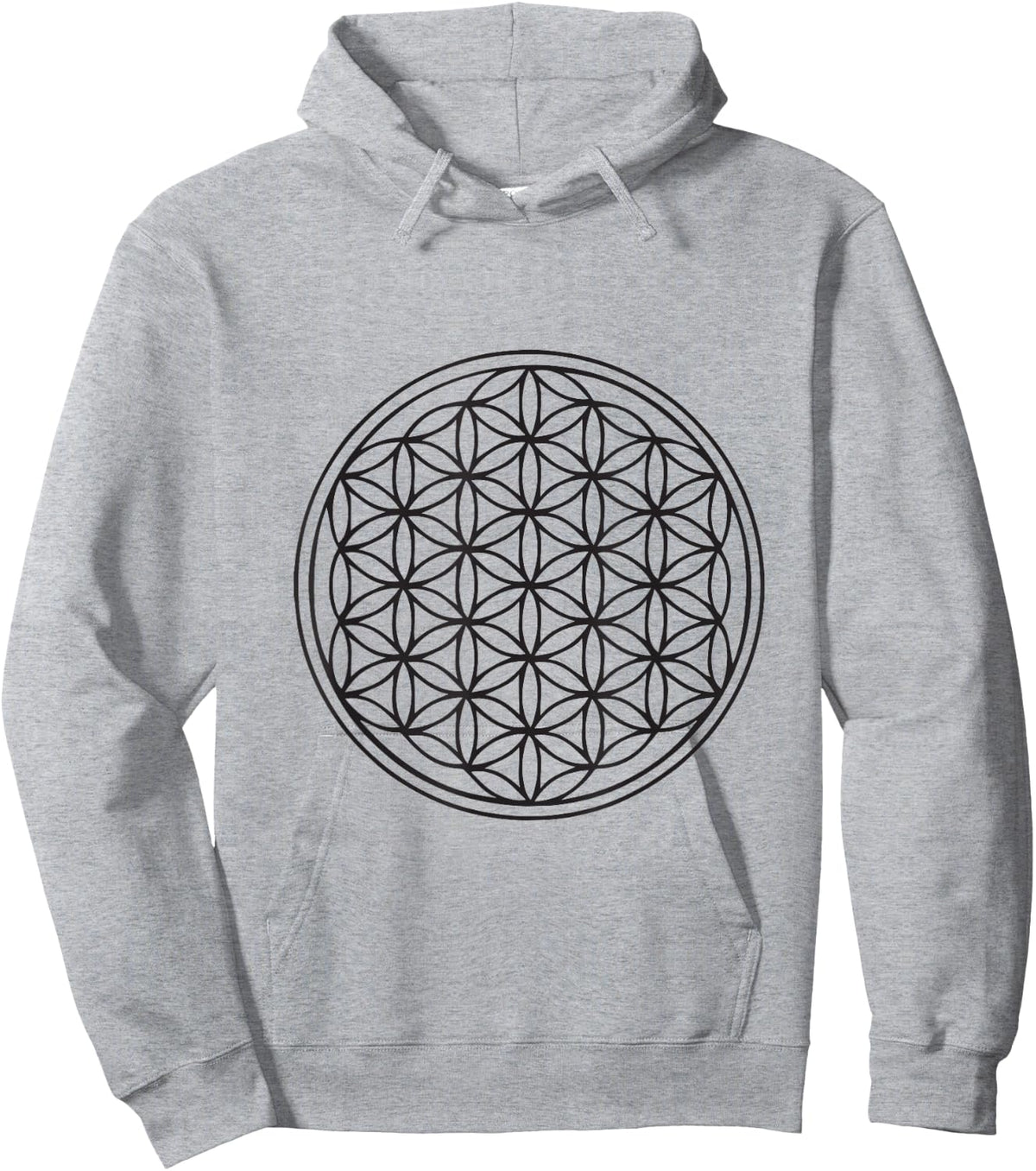Classic Flower of Life Sacred Geometry Yoga New Age Hoodie - Hoodie | Ash