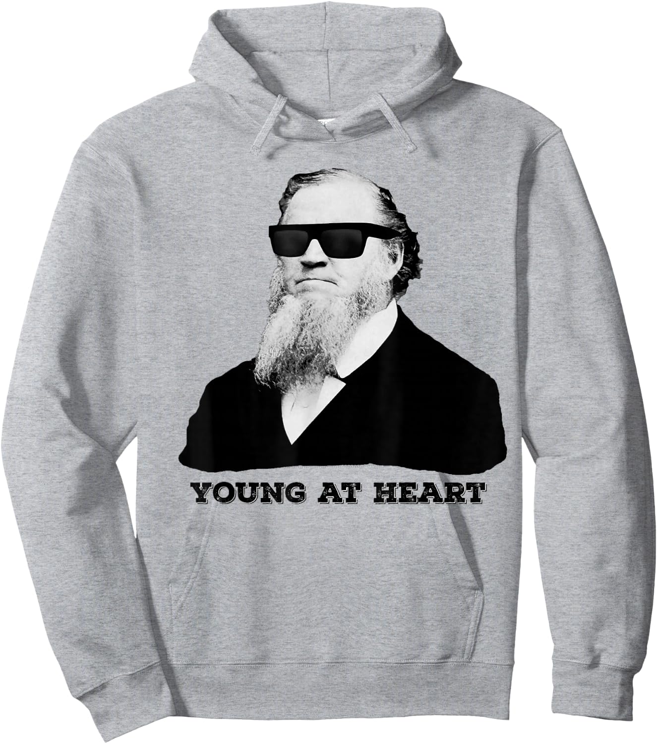 Brigham Young Heart Sunglasses Funny LDS Hoodie - Hoodie | Ash