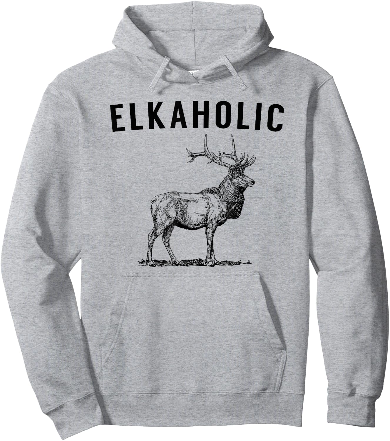Elkaholic - Funny Elk Hunting Hoodie - Hoodie | Ash