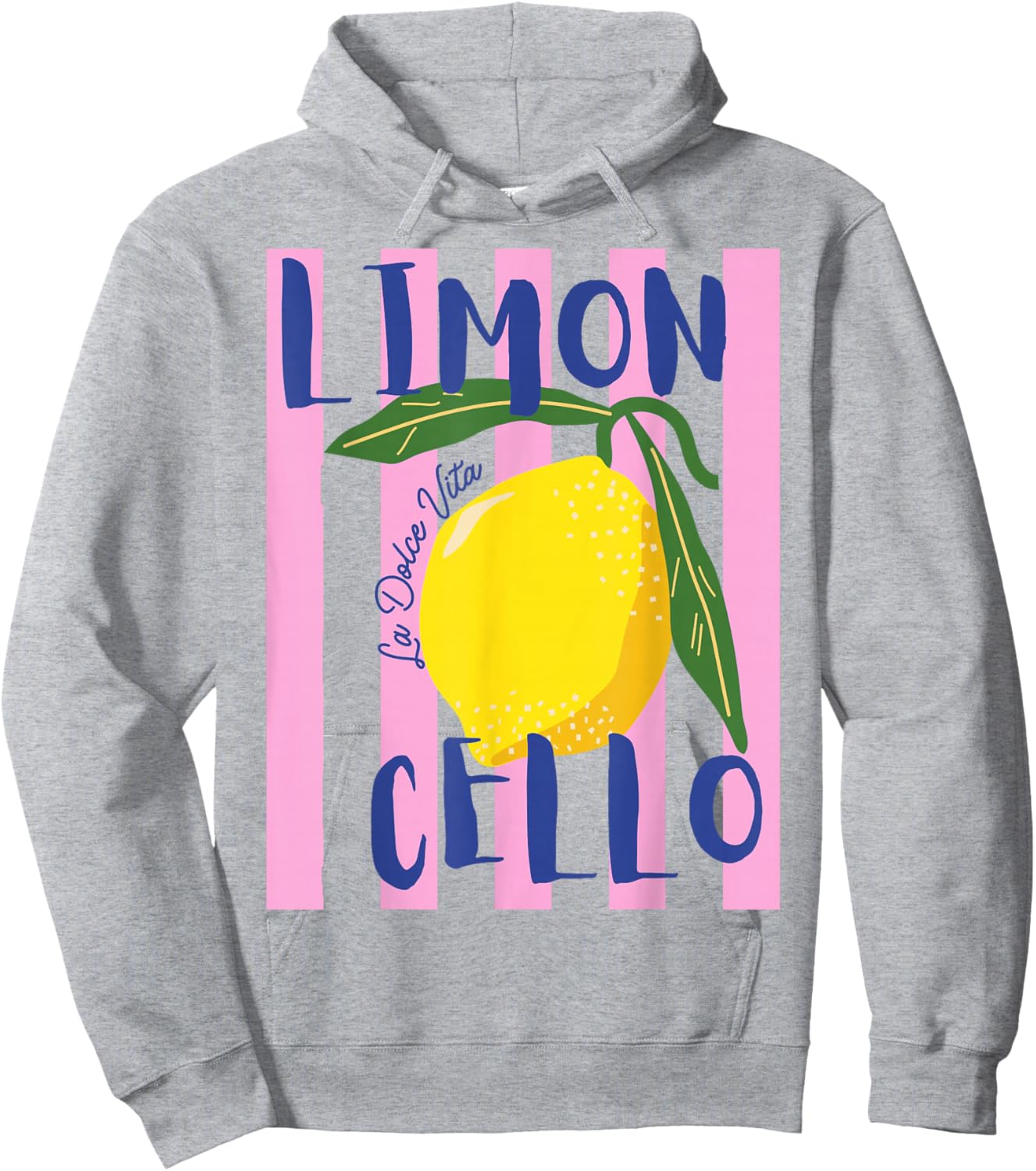 Limoncello la Dolce vita Pink Striped Italian Lemon Summer Hoodie - Hoodie | Ash